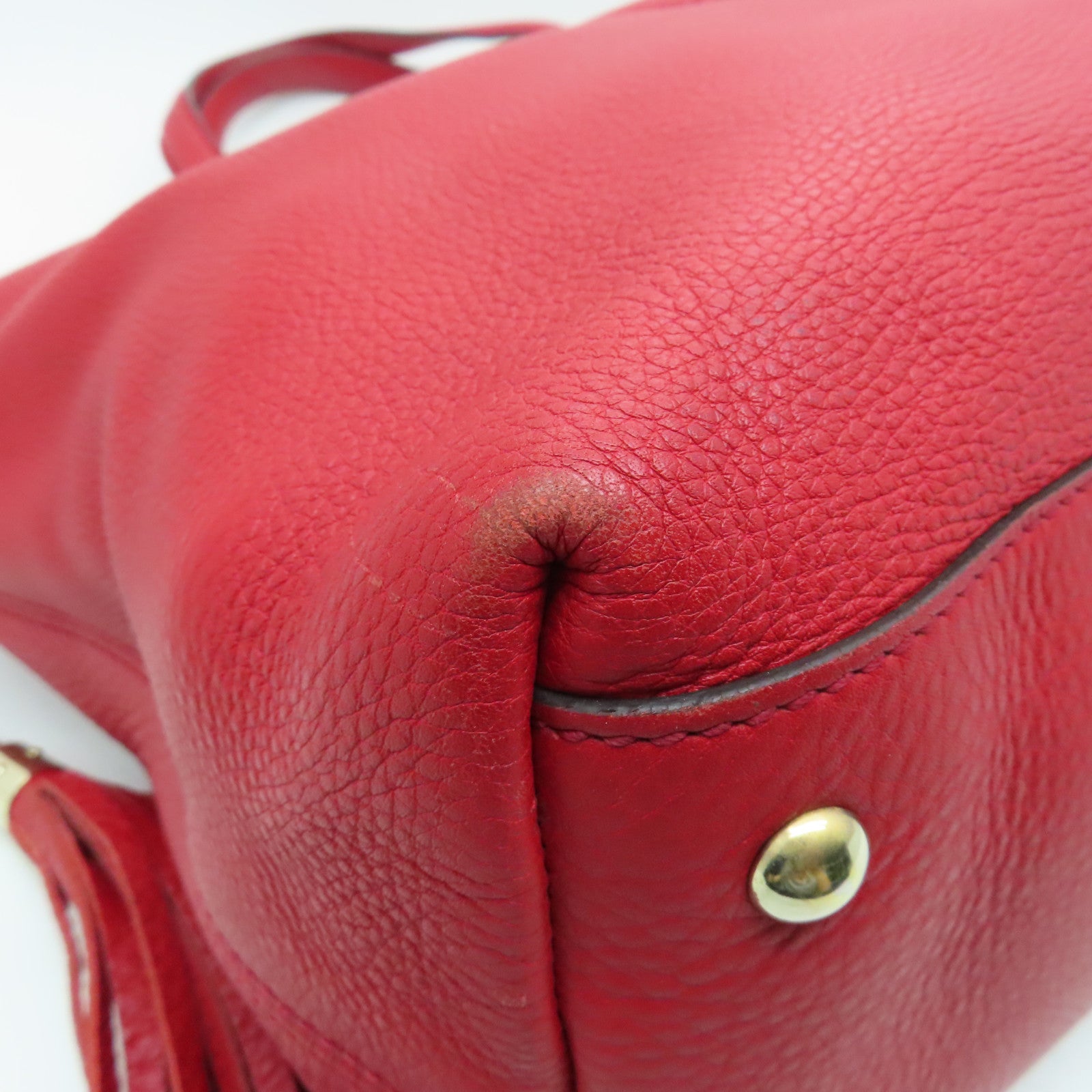GUCCI 牛皮皮革Shoulder Bag金扣肩背袋紅色