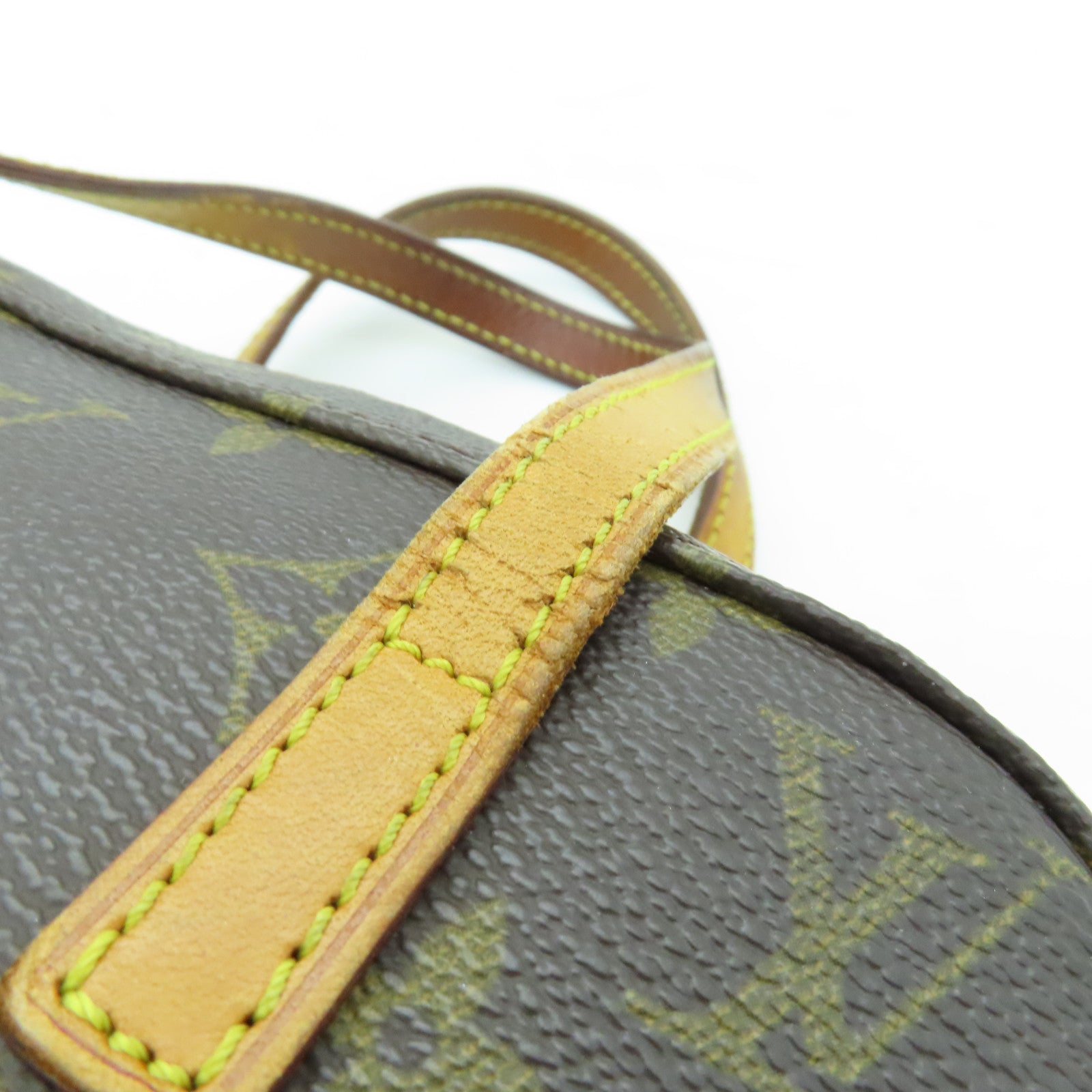 LOUIS VUITTON Monogram Spontini Gold Buckle Handle Bag Brown