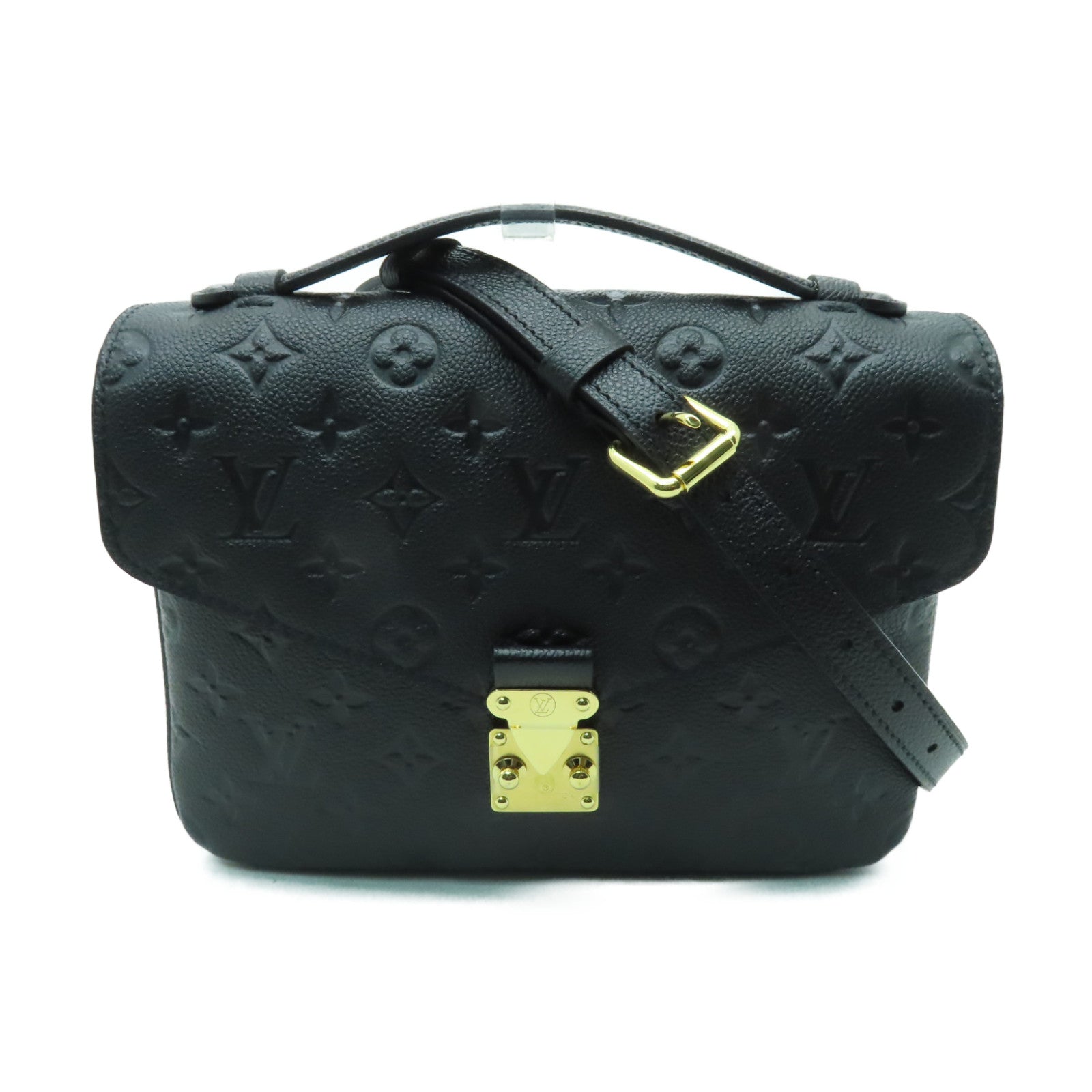 LOUIS VUITTON Monogram Empreinte Pochette Metis金扣手挽肩背兩用袋黑色