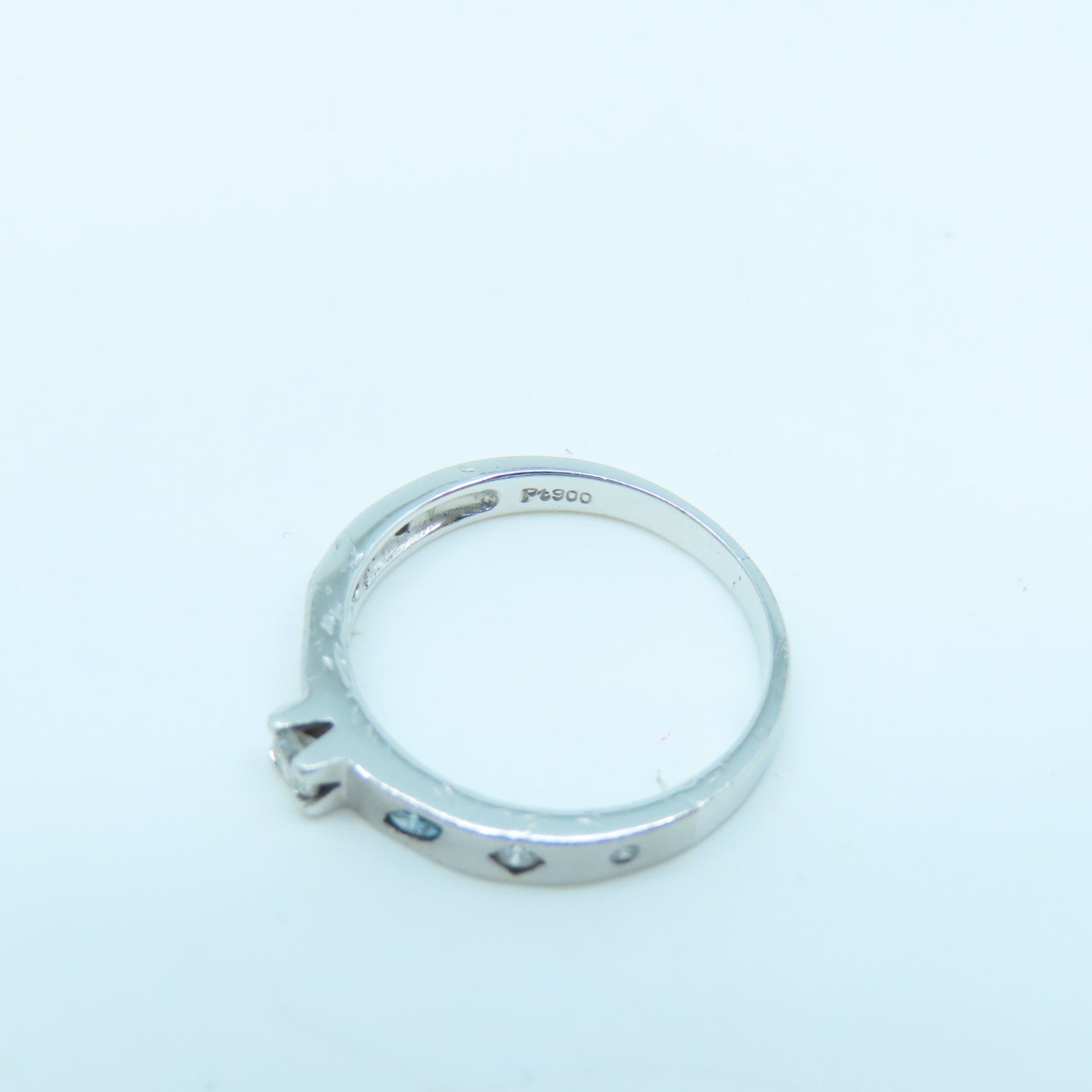 JEWELRY 900 Platinum Ring 0.11ct/0.13ct Diamond Ring US#6