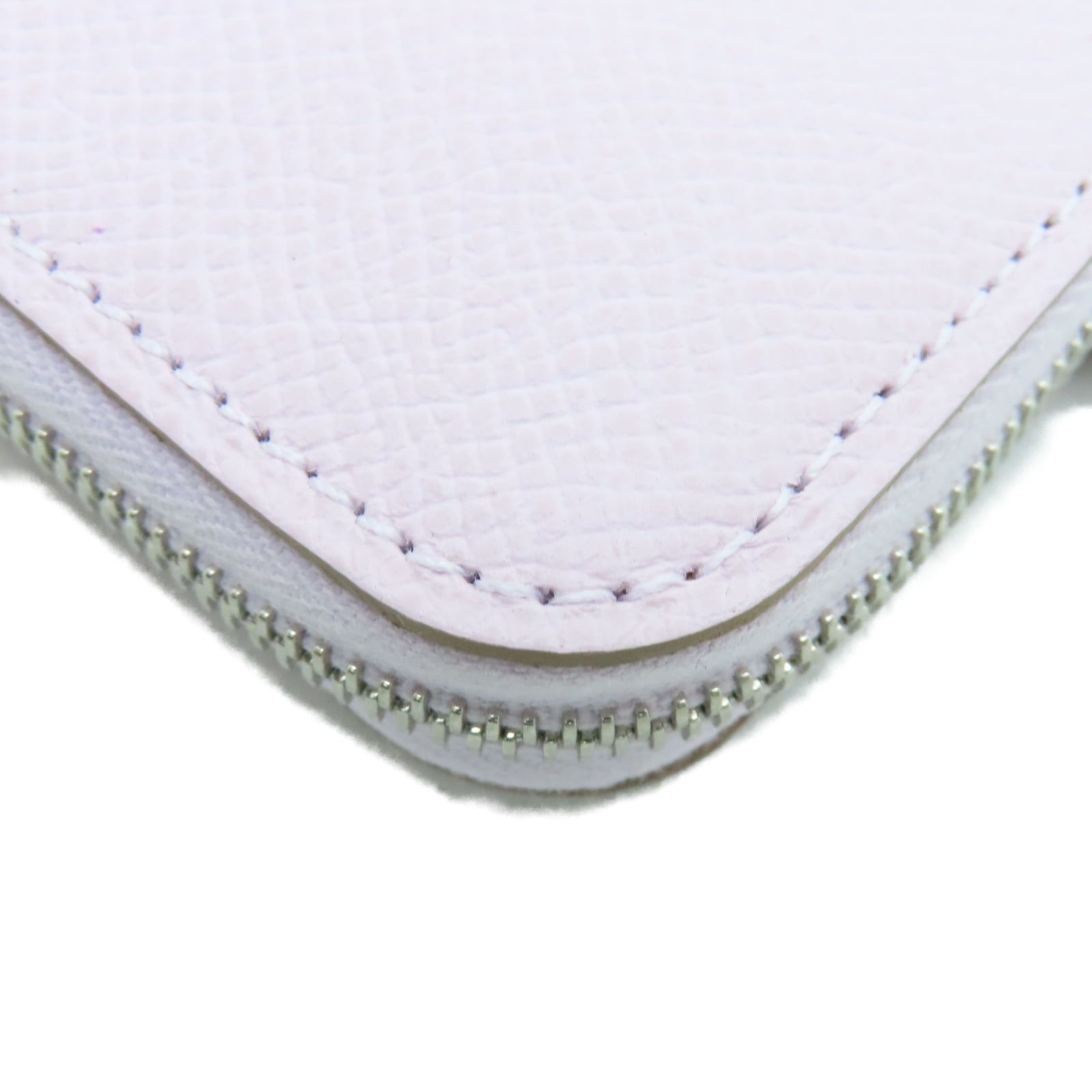 HERMES Veau Epsom皮革Silk'in Compact银扣钱包锦葵紫色