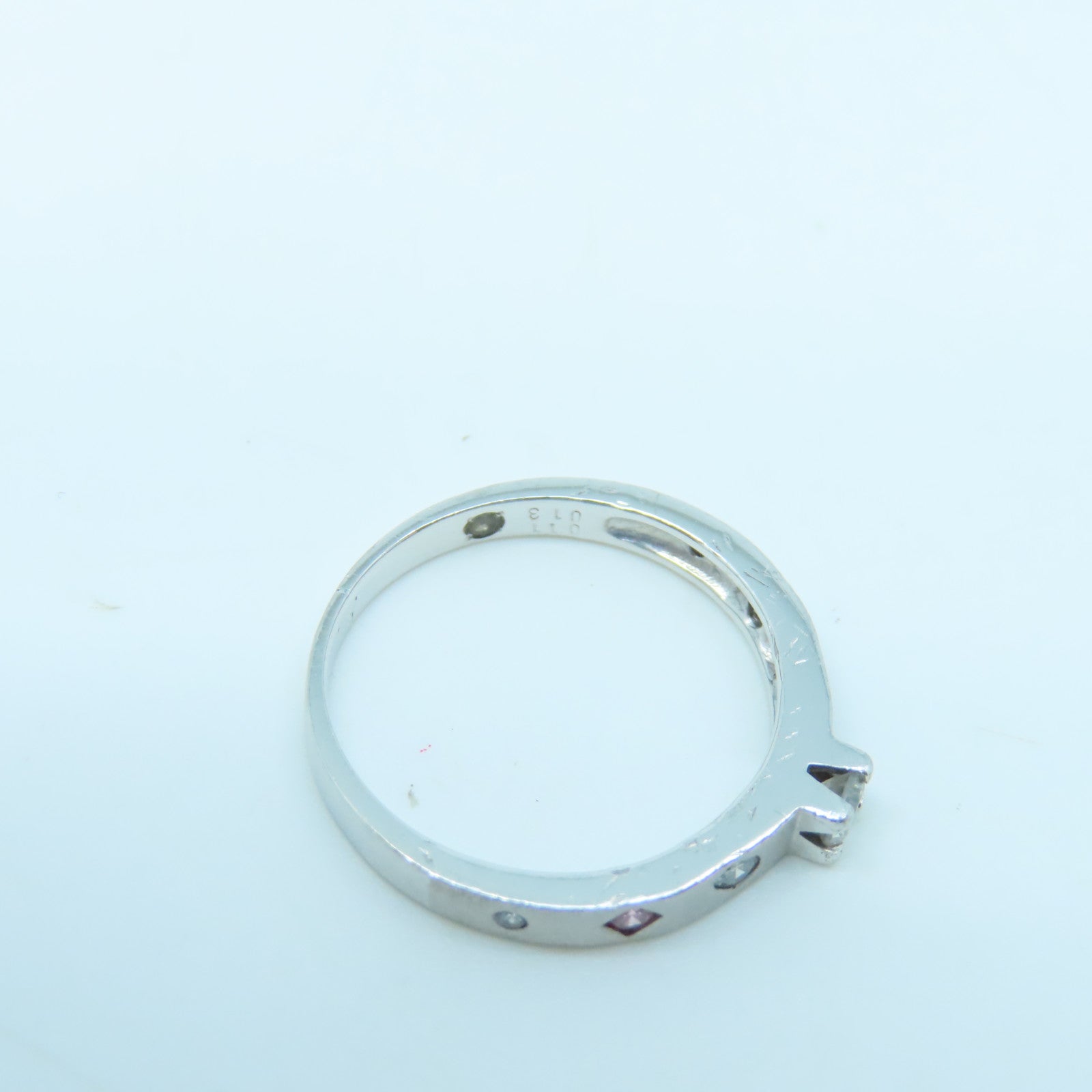 JEWELRY 900 Platinum Ring 0.11ct/0.13ct Diamond Ring US#6