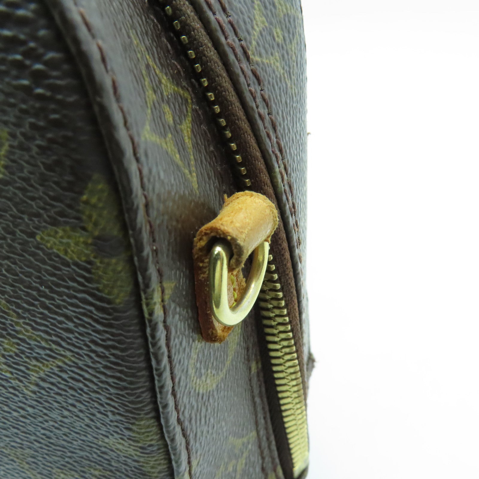 LOUIS VUITTON Monogram Spontini Gold Buckle Handle Bag Brown