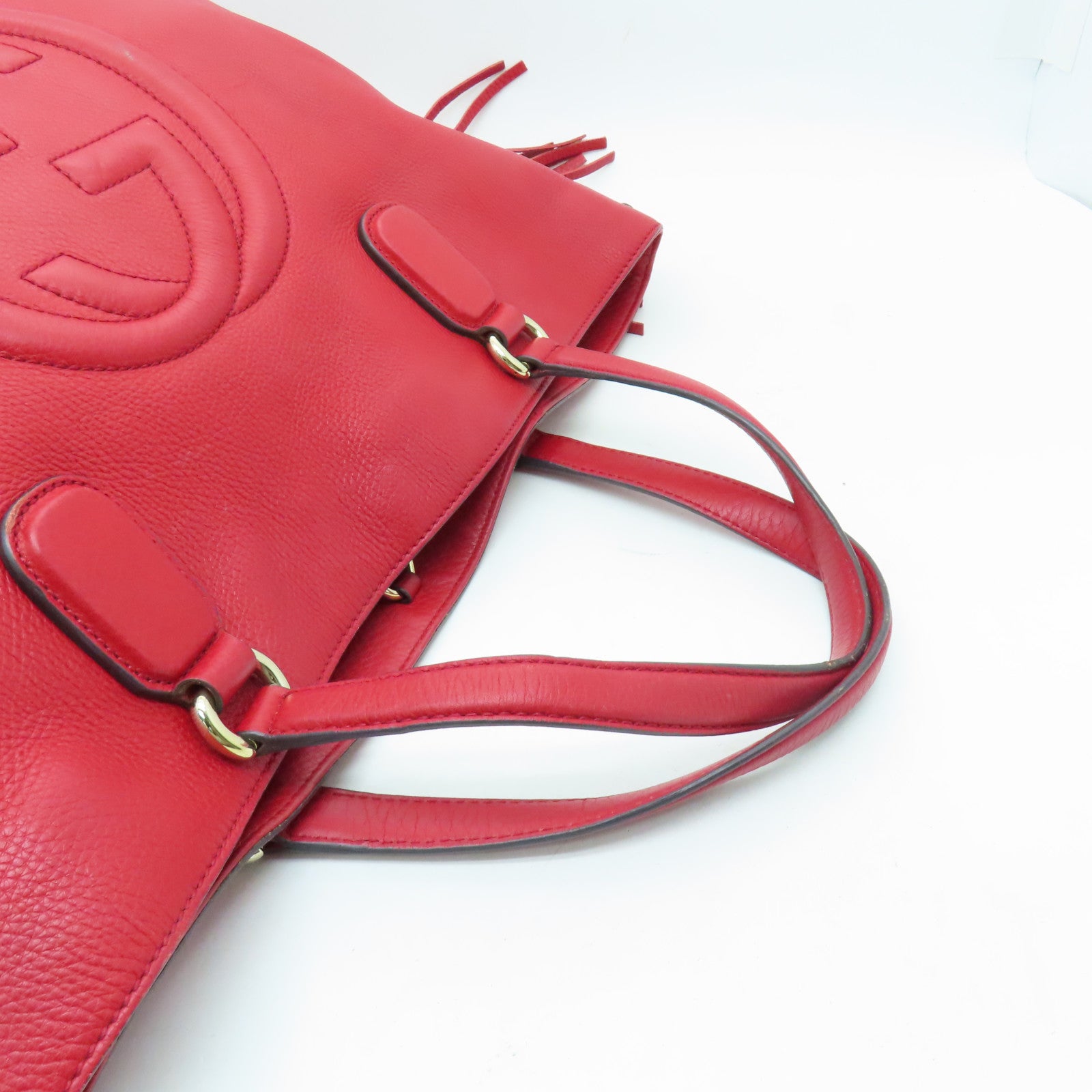 GUCCI 牛皮皮革Shoulder Bag金扣肩背袋紅色