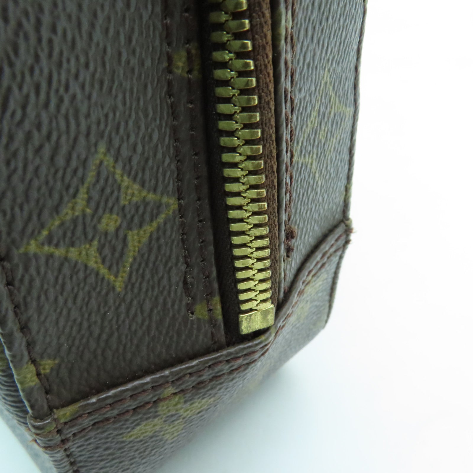 LOUIS VUITTON Monogram Spontini Gold Buckle Handle Bag Brown