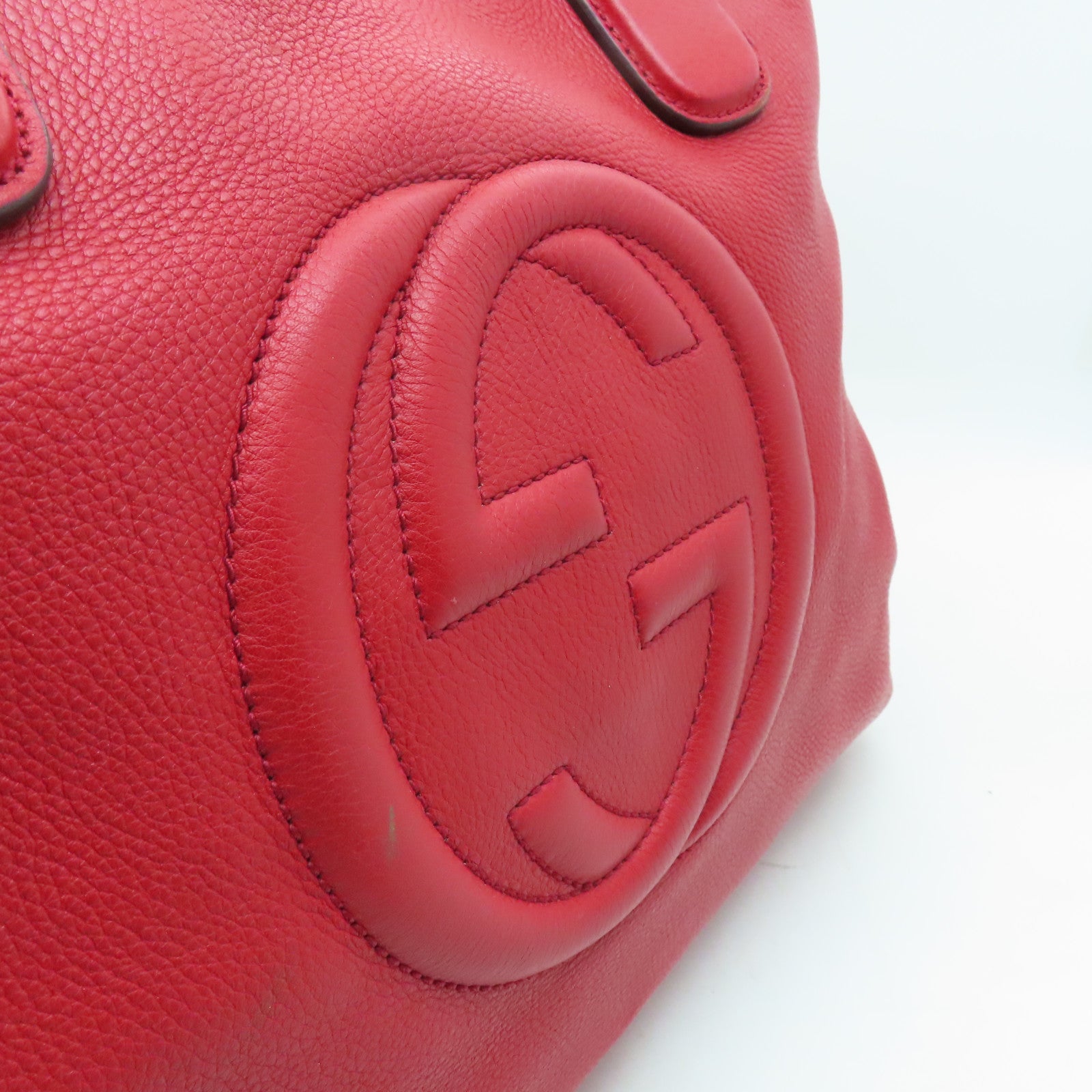 GUCCI 牛皮皮革Shoulder Bag金扣肩背袋紅色