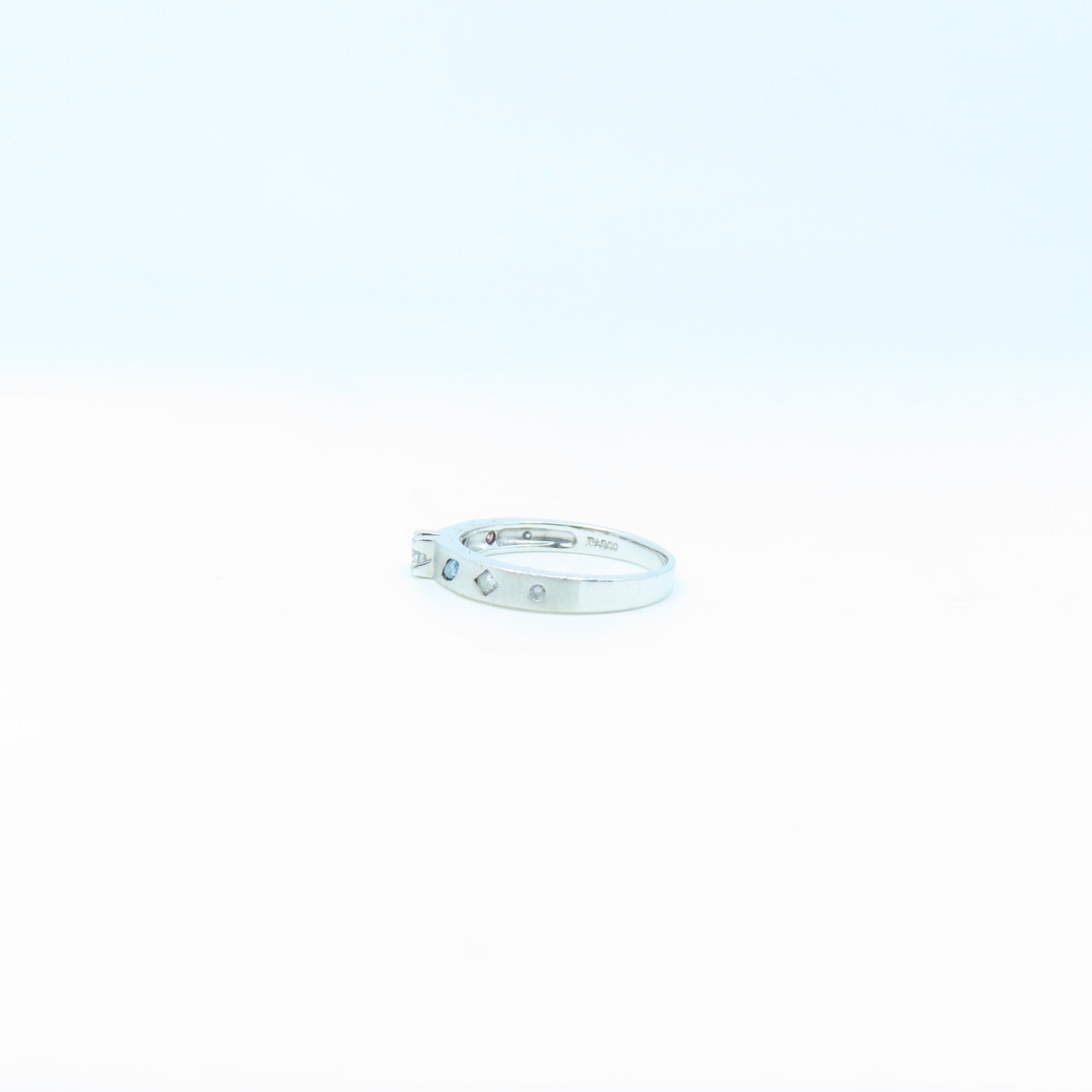 JEWELRY 900 Platinum Ring 0.11ct/0.13ct Diamond Ring US#6