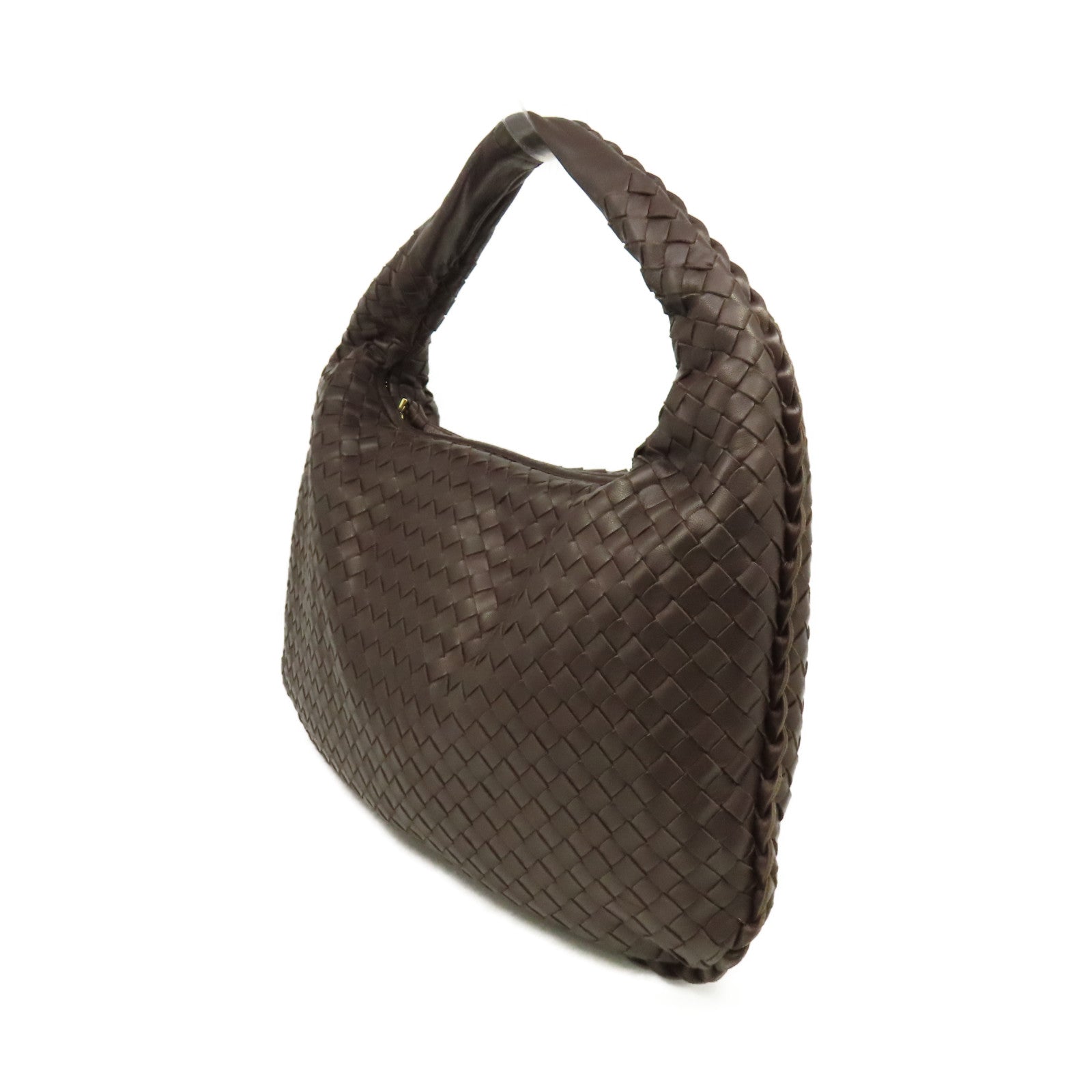 BOTTEGA VENETA 織紋皮革Hand Bag手挽袋啡色