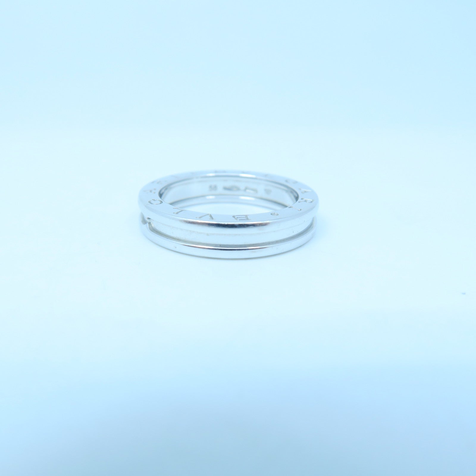 BVLGARI 18K White Gold B-Zero1 Ring Silver #58 US#8.0