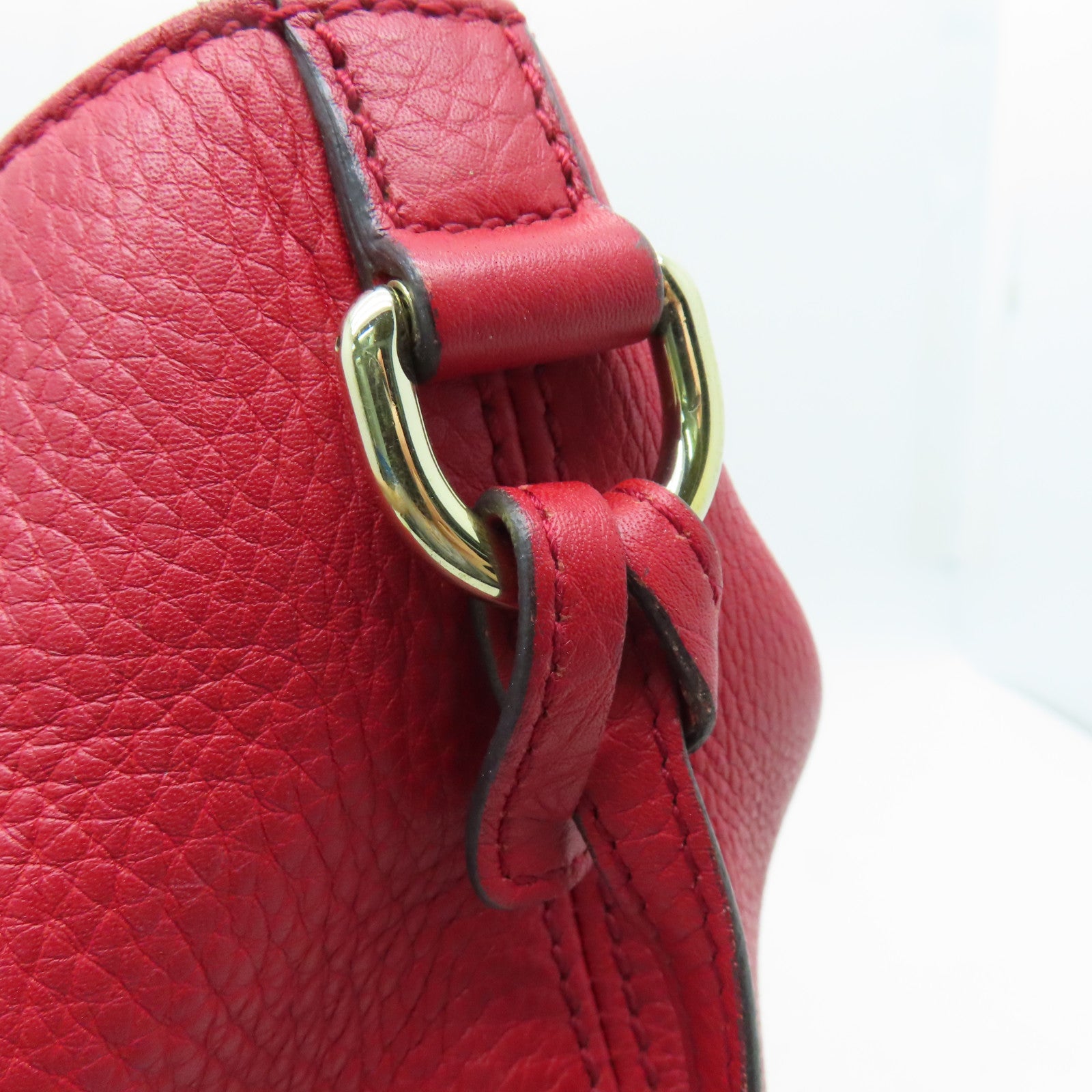 GUCCI 牛皮皮革Shoulder Bag金扣肩背袋紅色