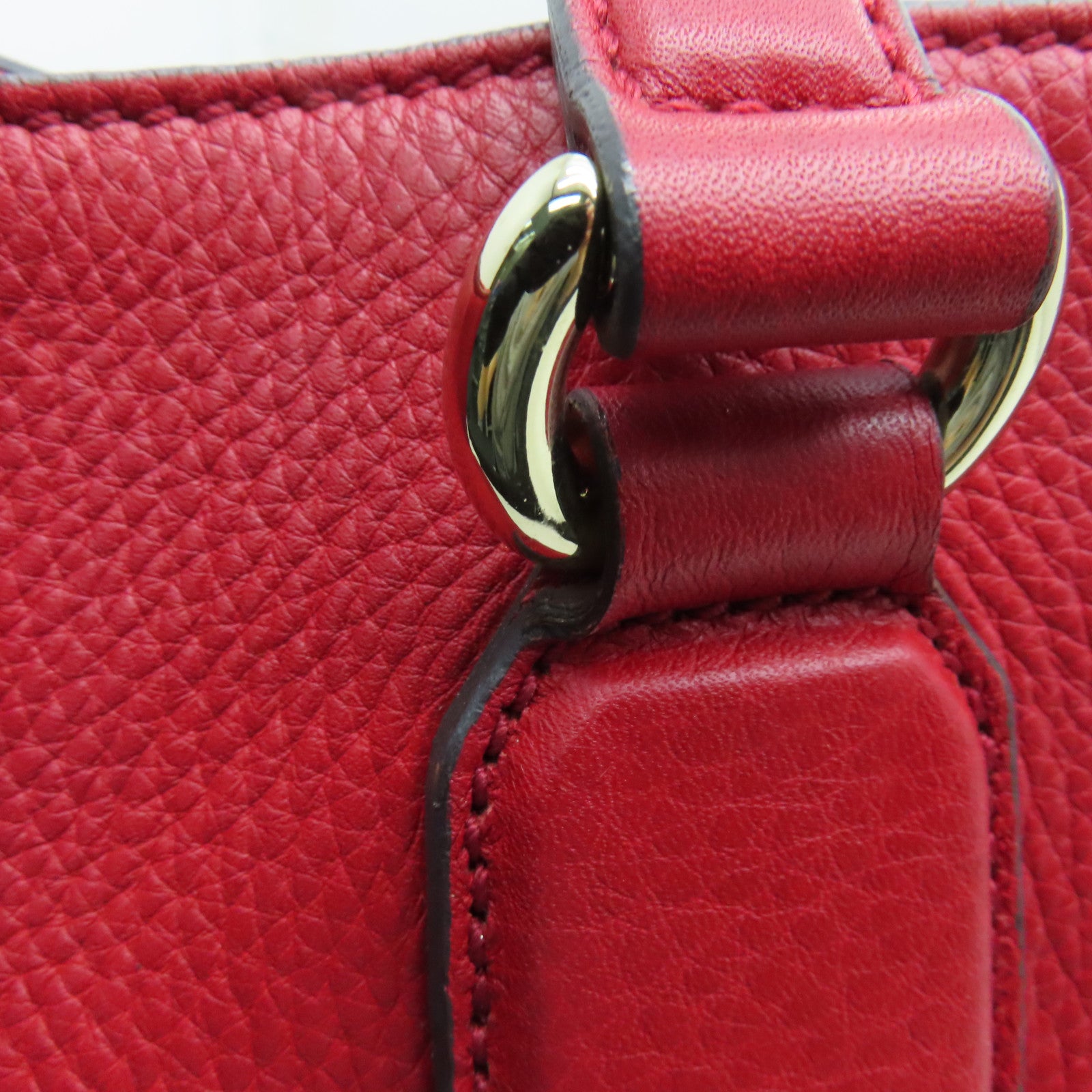 GUCCI 牛皮皮革Shoulder Bag金扣肩背袋紅色