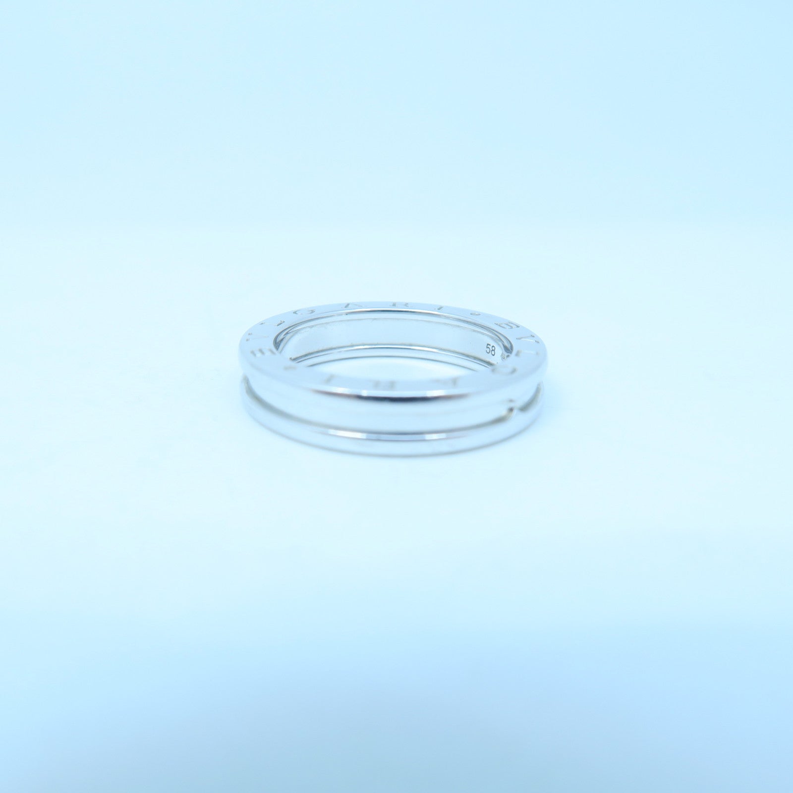 BVLGARI 18K White Gold B-Zero1 Ring Silver #58 US#8.0