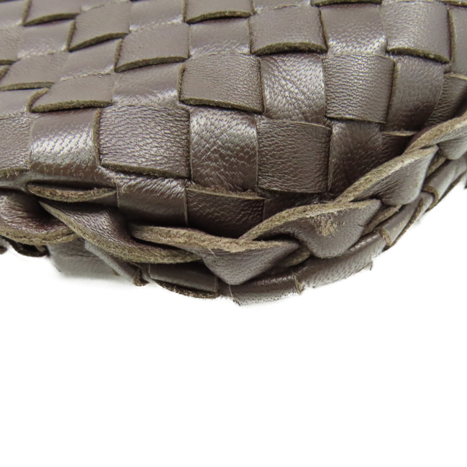 BOTTEGA VENETA 織紋皮革Hand Bag手挽袋啡色