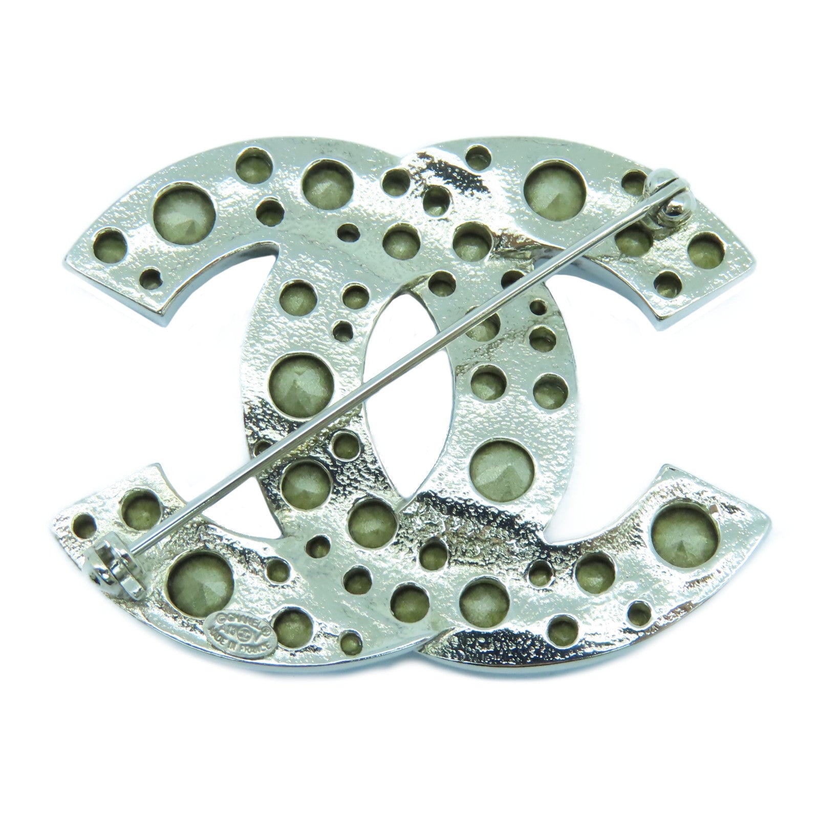 CHANEL 金屬Brooch銀扣胸針銀色