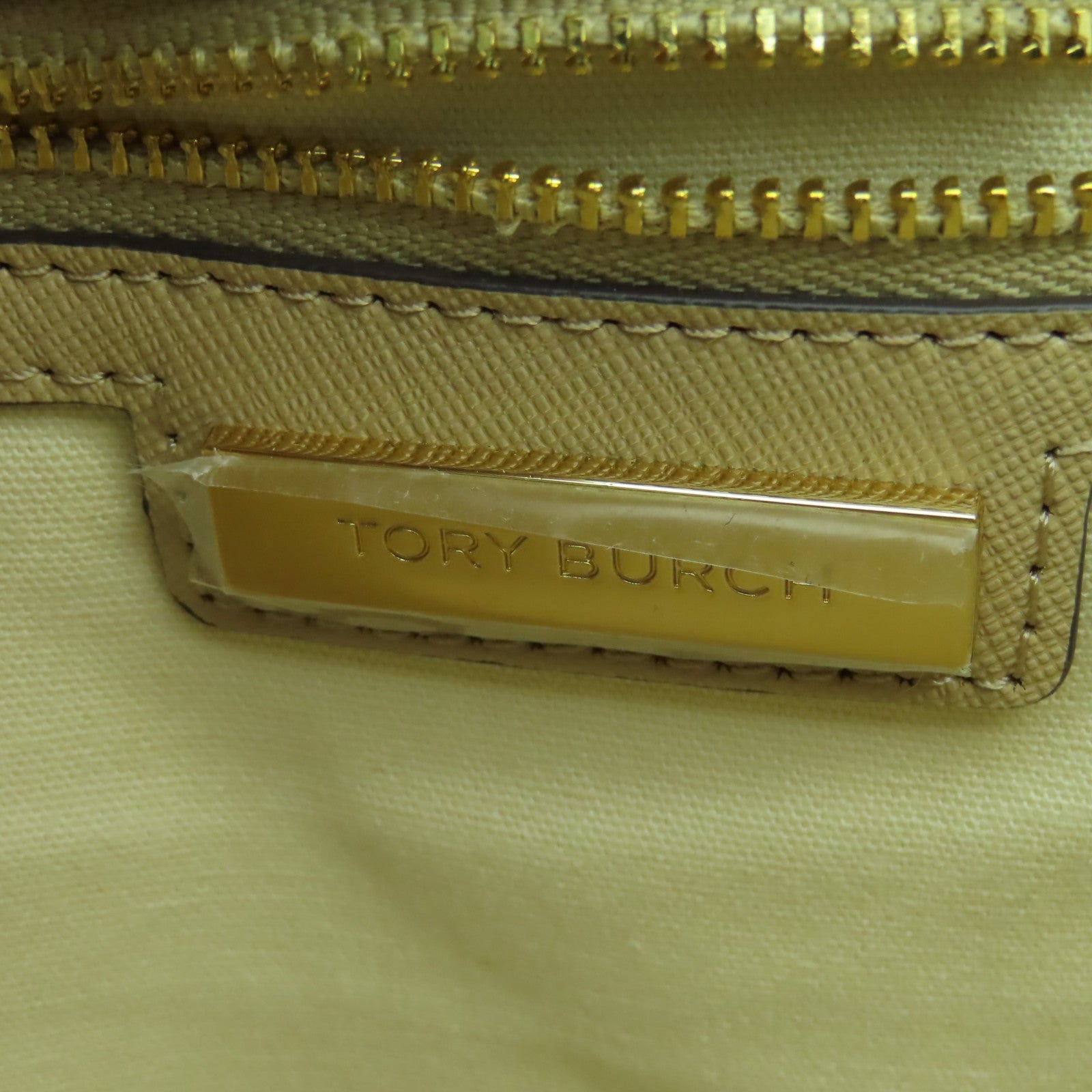 Tory Burch 牛皮皮革2 Way Shoulder Bag金扣手挽肩背兩用袋米色