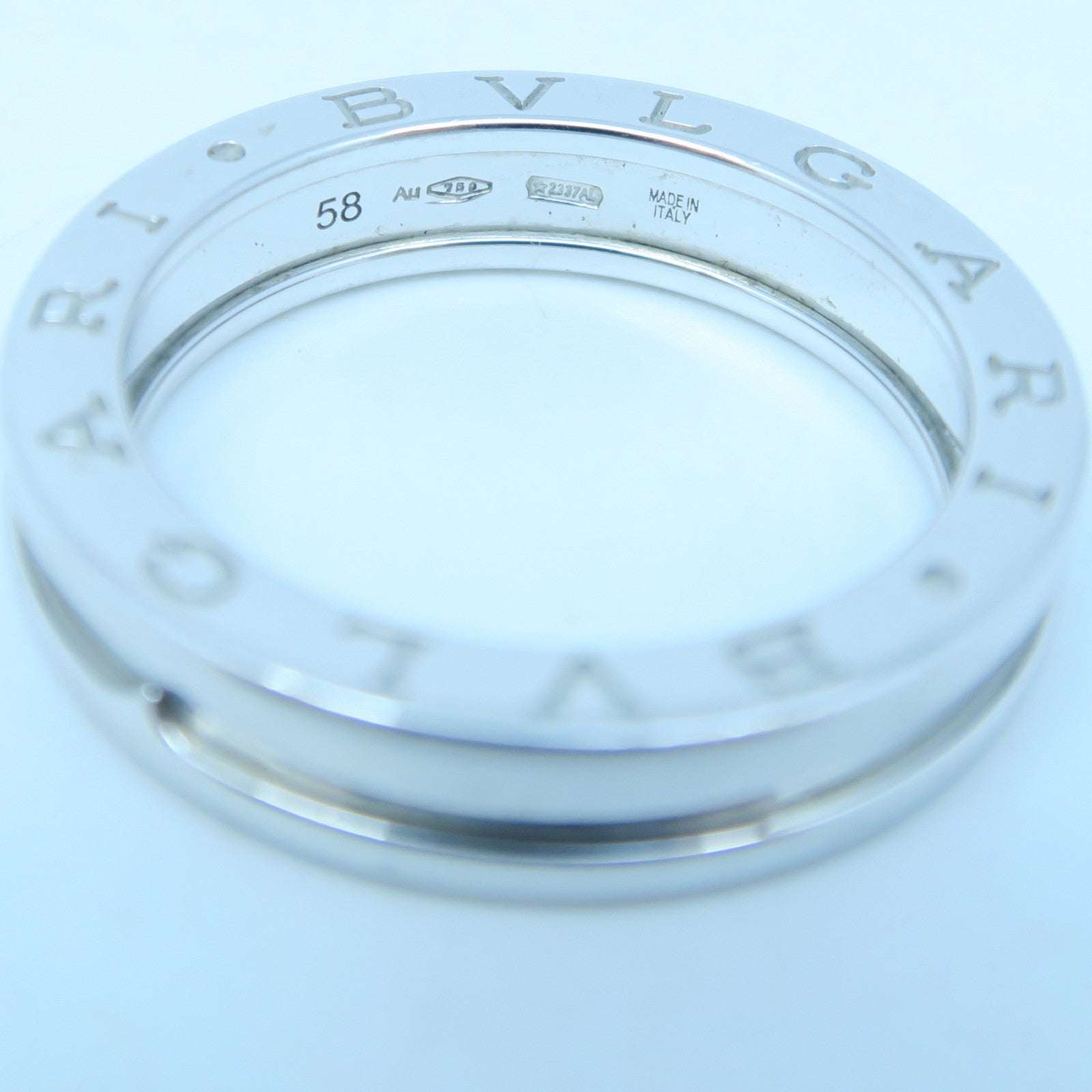 BVLGARI 18K White Gold B-Zero1 Ring Silver #58 US#8.0