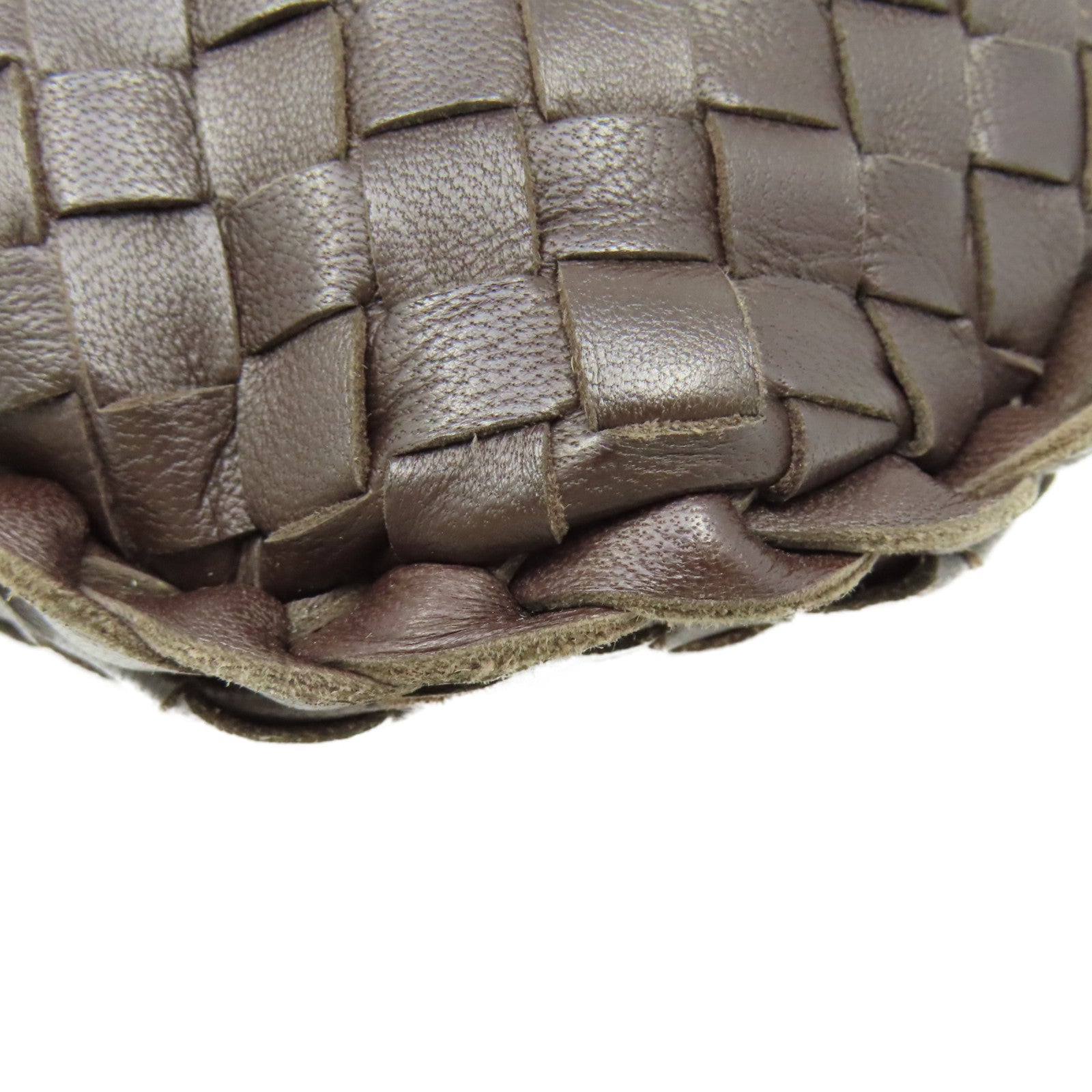 BOTTEGA VENETA 織紋皮革Hand Bag手挽袋啡色