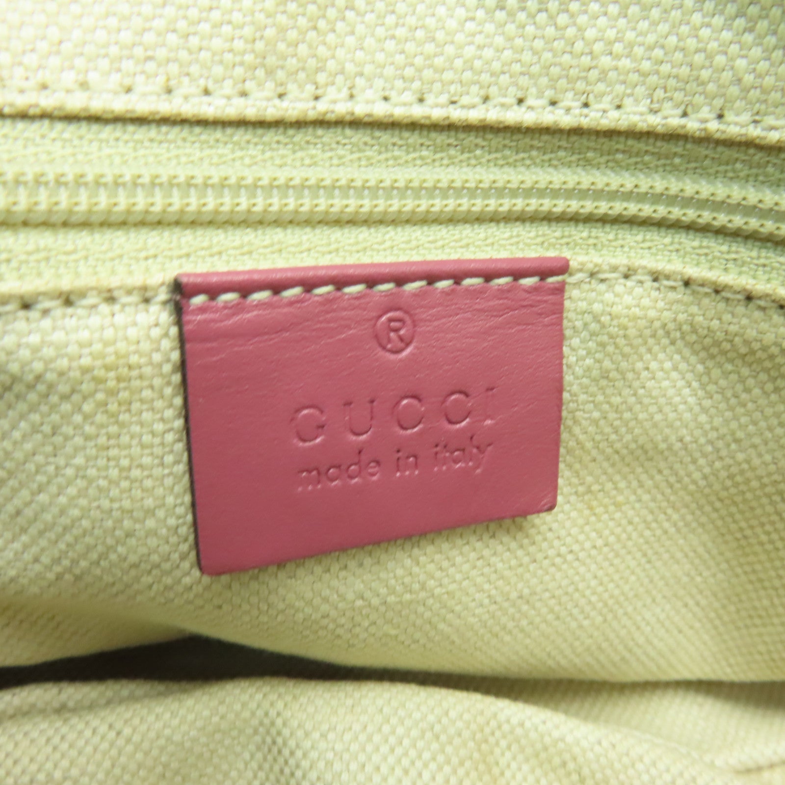 GUCCI 帆布Sukey 2way Shoulder金扣手挽肩背兩用袋棕色/粉紅色