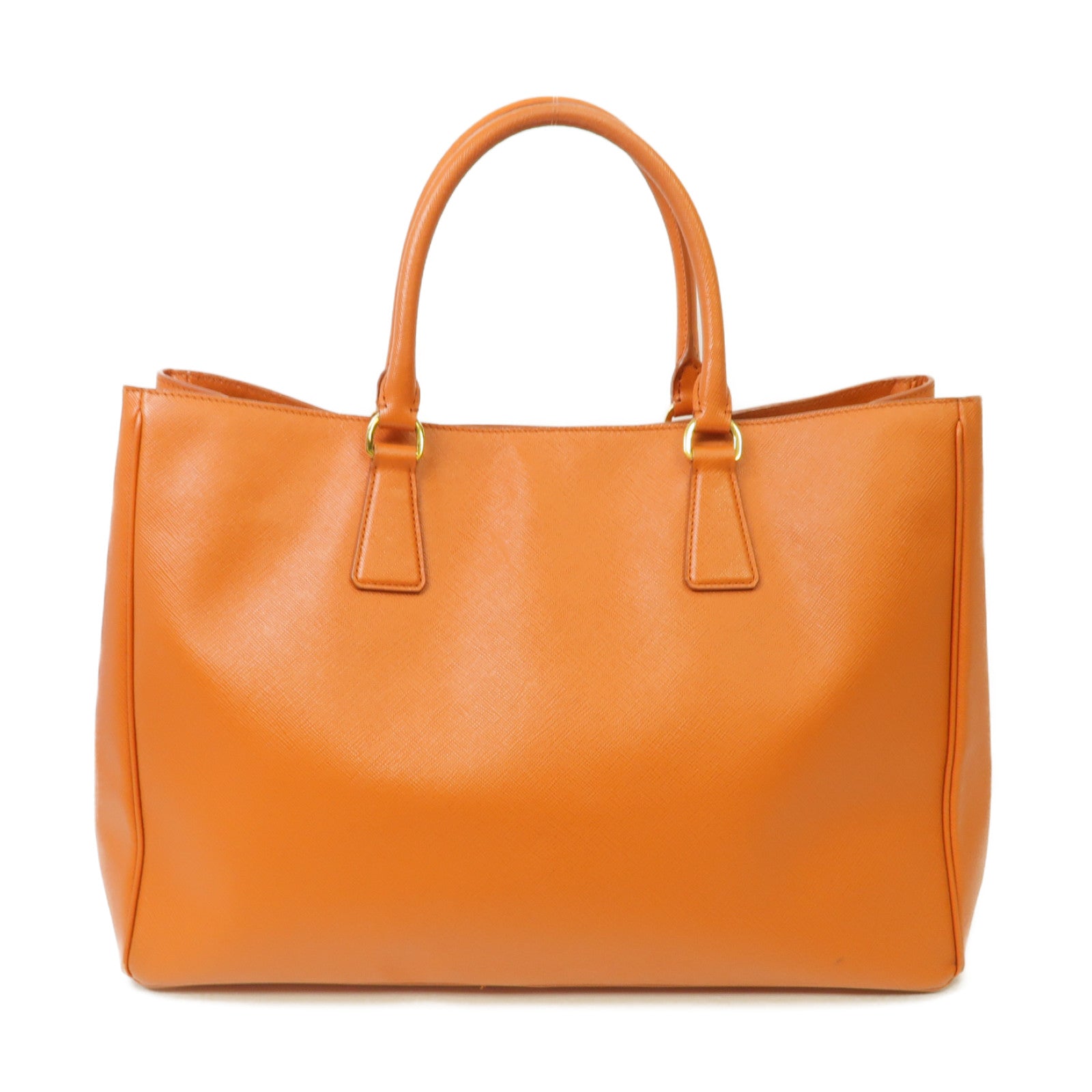 PRADA 牛皮皮革Tote Bag金扣手挽袋橙色