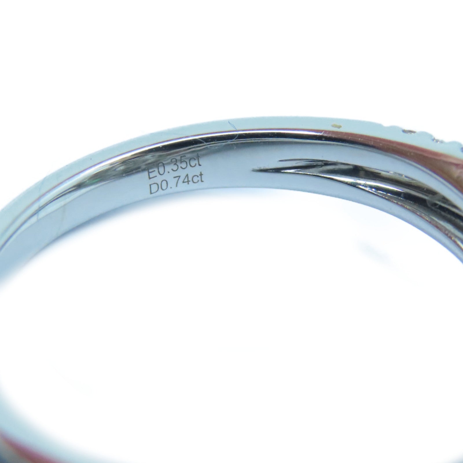 JEWELRY 18K白金Diamond Emerald Ring 0.74ct鑽石/0.35ct綠寶石戒指US#6