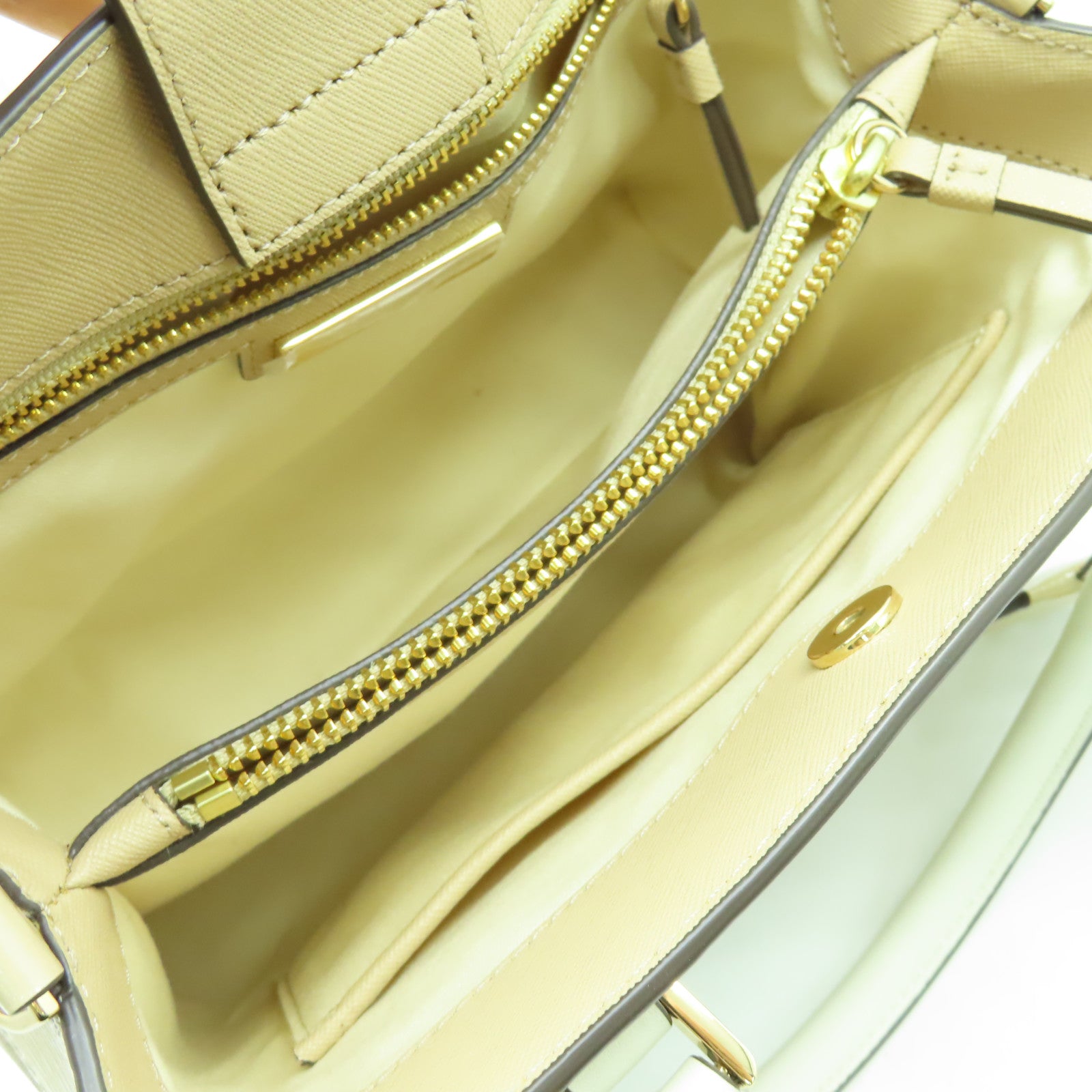 Tory Burch 牛皮皮革2 Way Shoulder Bag金扣手挽肩背兩用袋米色