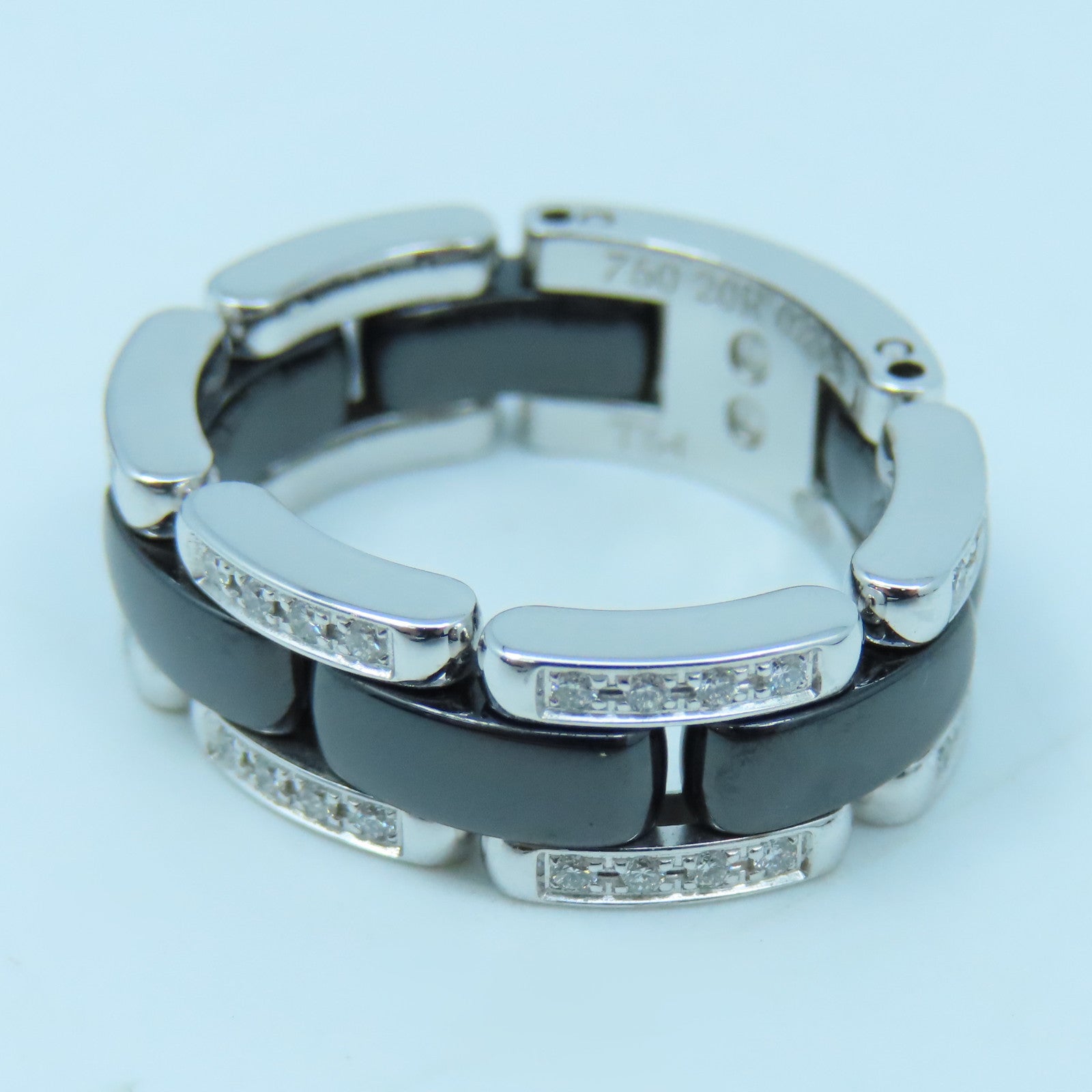 CHANEL 18K white gold / ceramic Ultra Ring ring black US#7