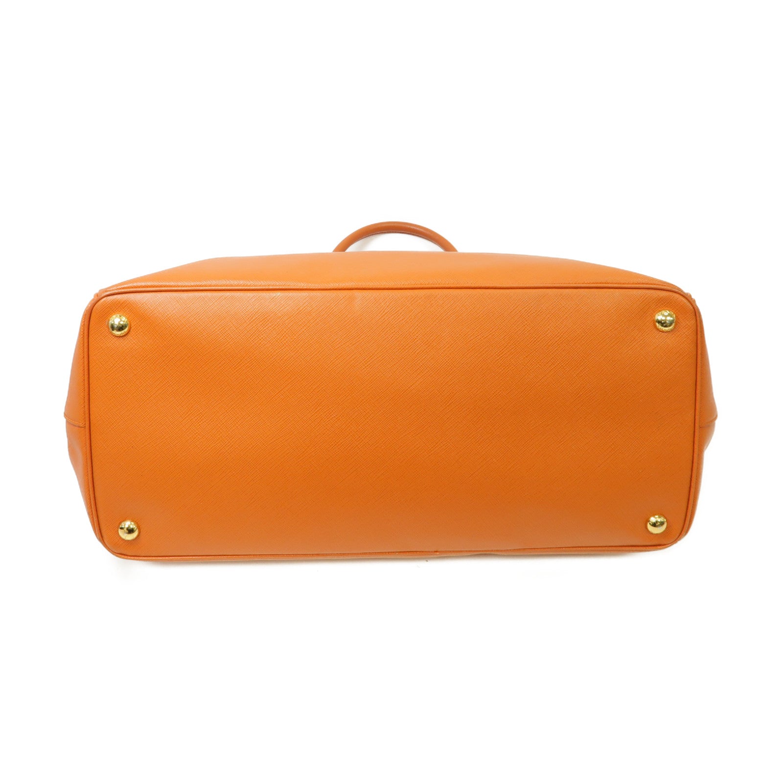 PRADA 牛皮皮革Tote Bag金扣手挽袋橙色