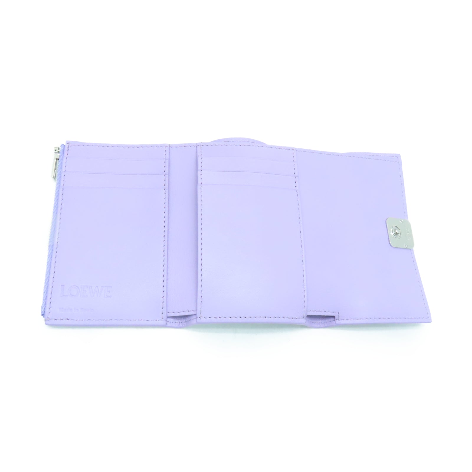 LOEWE 牛皮皮革Angram Vertrial银扣钱包紫色