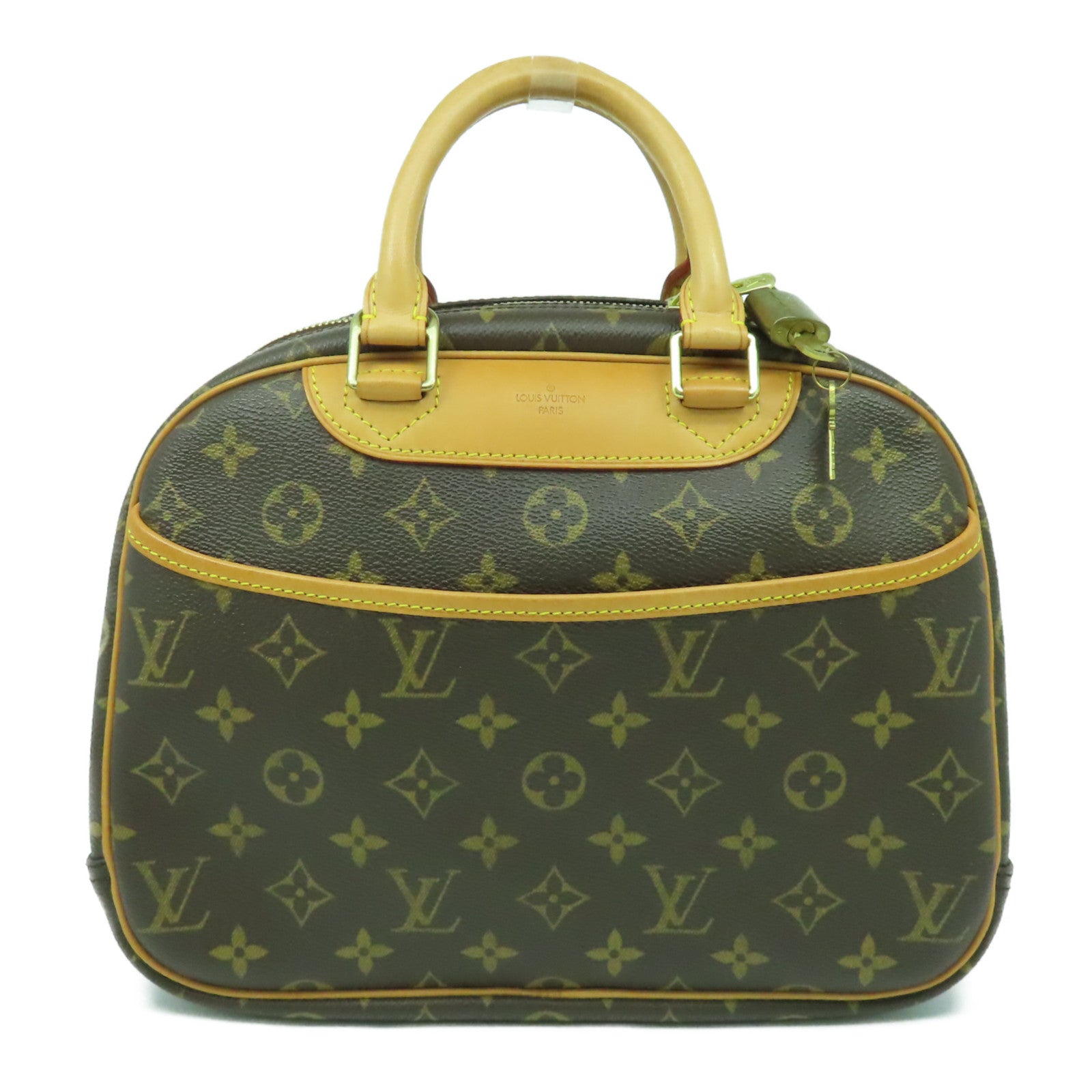 LOUIS VUITTON Monogram Trouville PM金扣手挽袋啡色