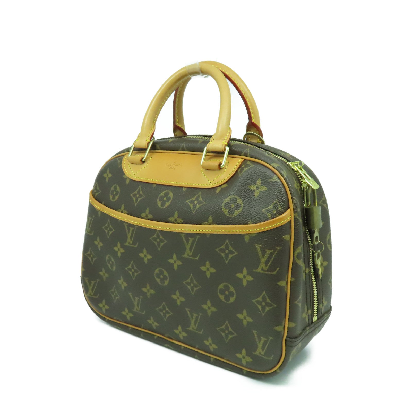 LOUIS VUITTON Monogram Trouville PM金扣手挽袋啡色