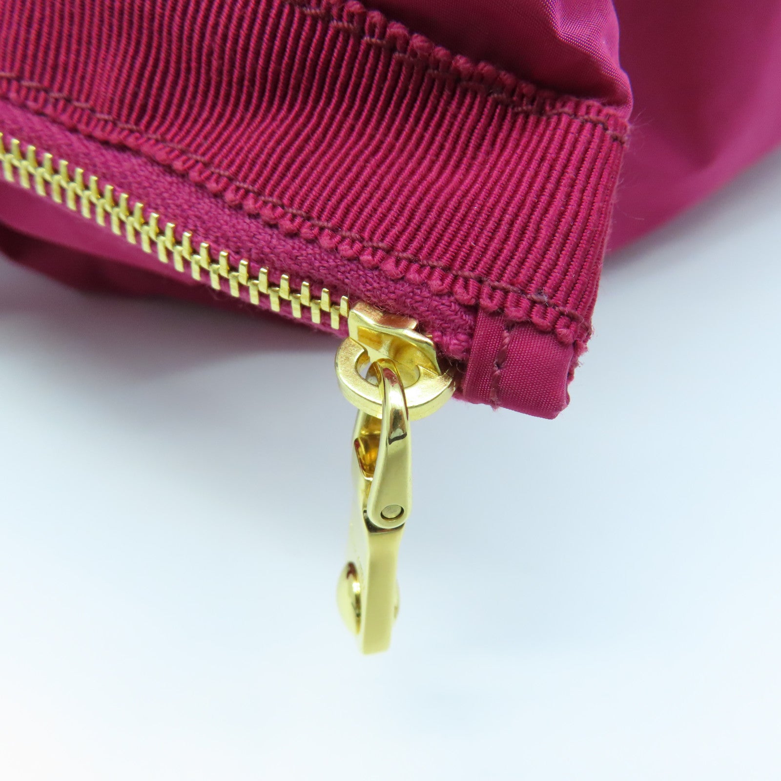 Miu Miu Nylon Shoulder Bag Gold Buckle Red