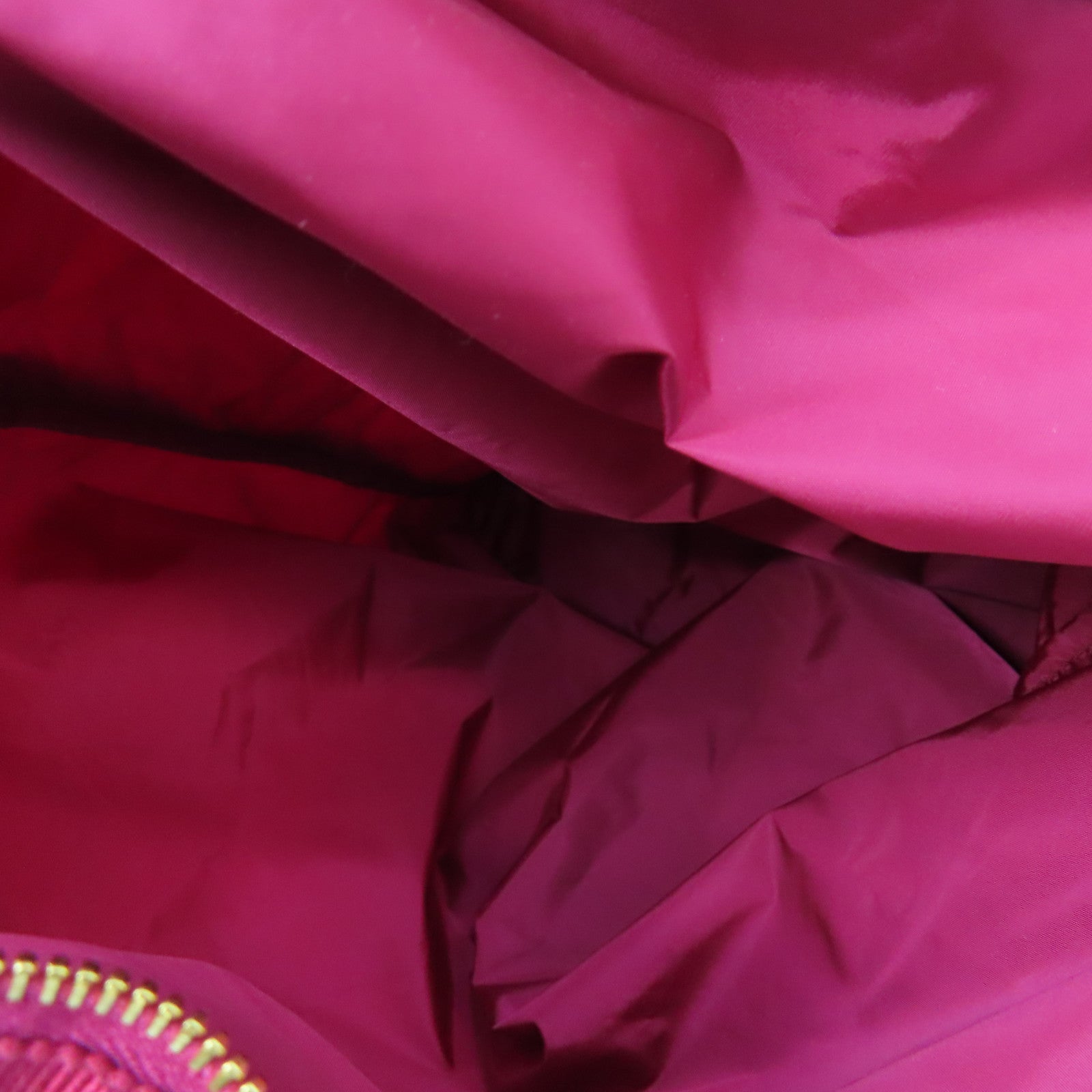 Miu Miu Nylon Shoulder Bag Gold Buckle Red