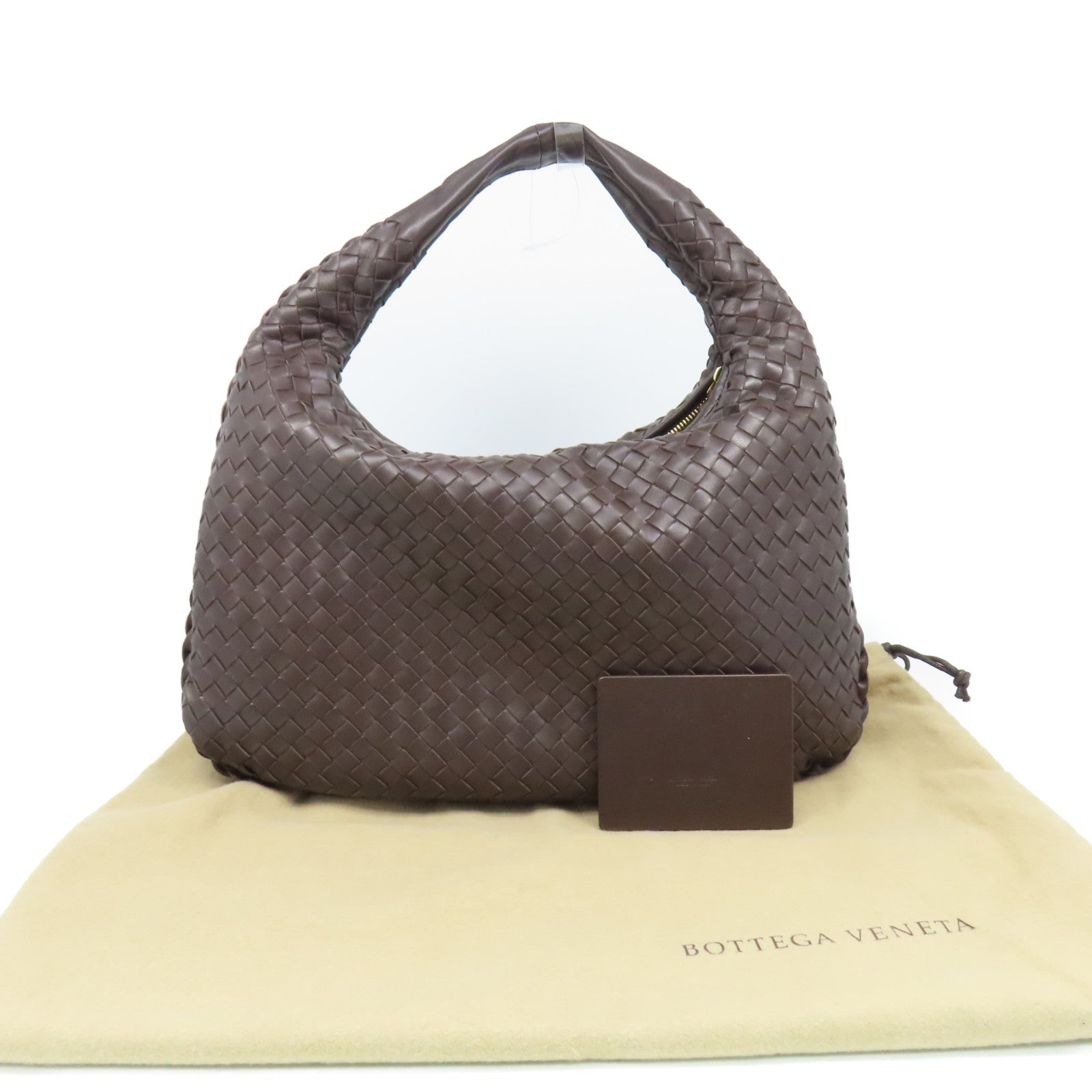 BOTTEGA VENETA 織紋皮革Hand Bag手挽袋啡色