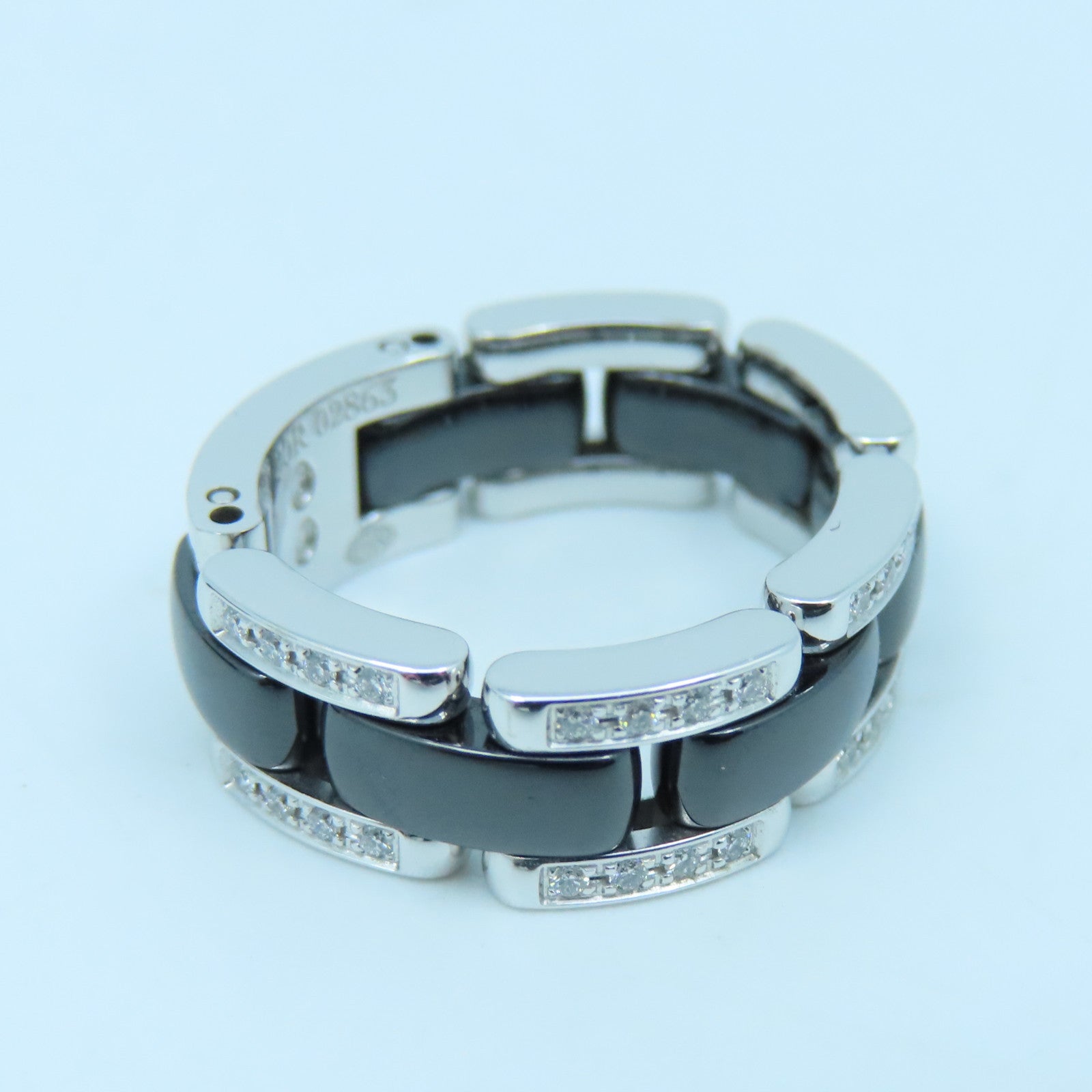 CHANEL 18K white gold / ceramic Ultra Ring ring black US#7