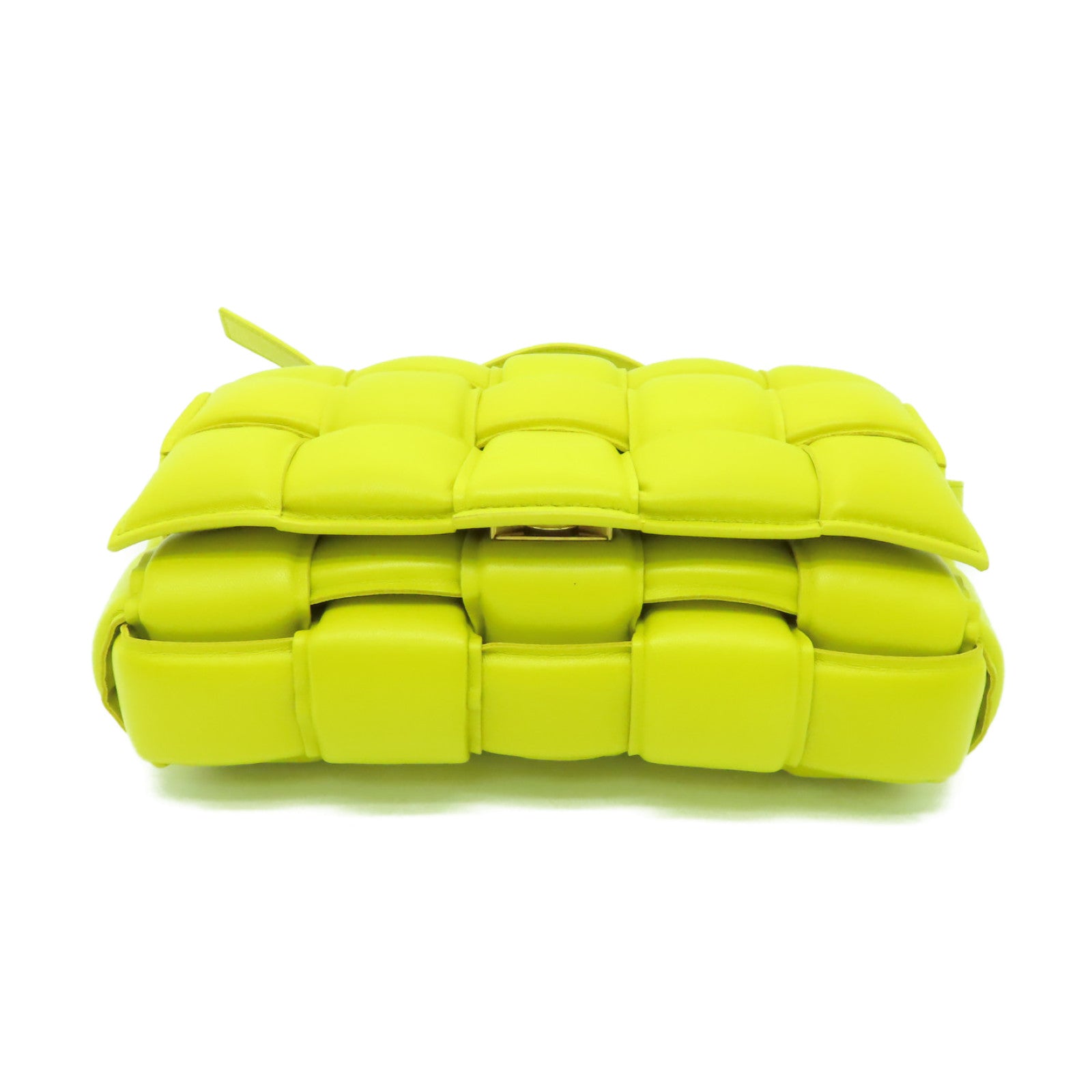 BOTTEGA VENETA 羊皮皮革Padded Cassette金扣肩背袋黃色