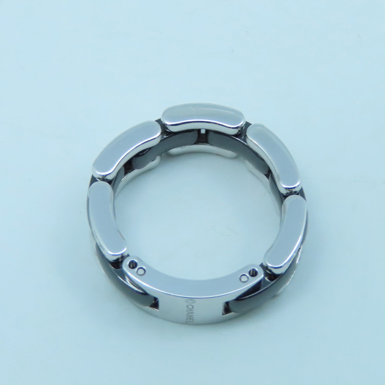 CHANEL 18K white gold / ceramic Ultra Ring ring black US#7