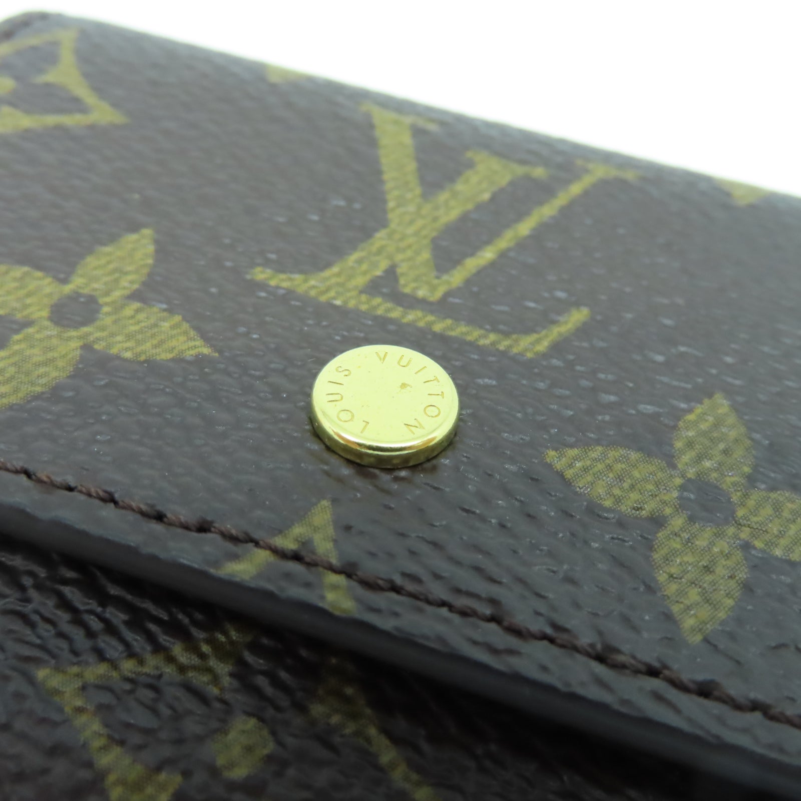 LOUIS VUITTON Monogram Micro Wallet金扣迷你錢包啡色