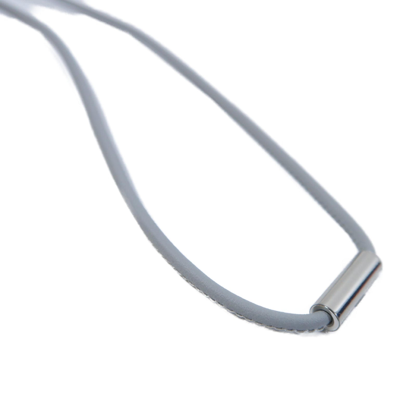 HERMES 木製/牛角H Equipe Necklace項鍊灰色/粉紅色