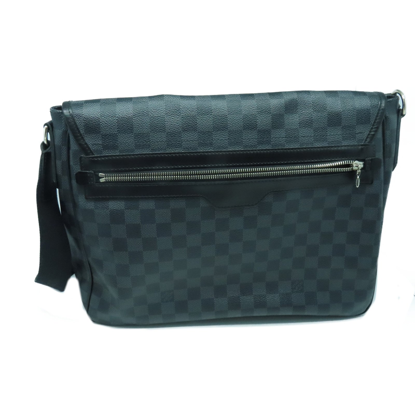 LOUIS VUITTON Graphite Daniel MM银扣肩背袋黑色