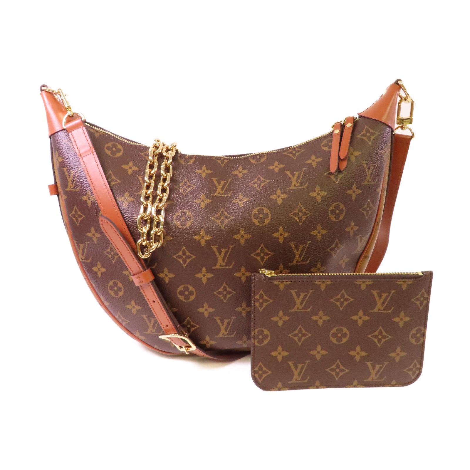 LOUIS VUITTON Monogram Loop Hobo Shoulder Bag金扣肩背袋啡色