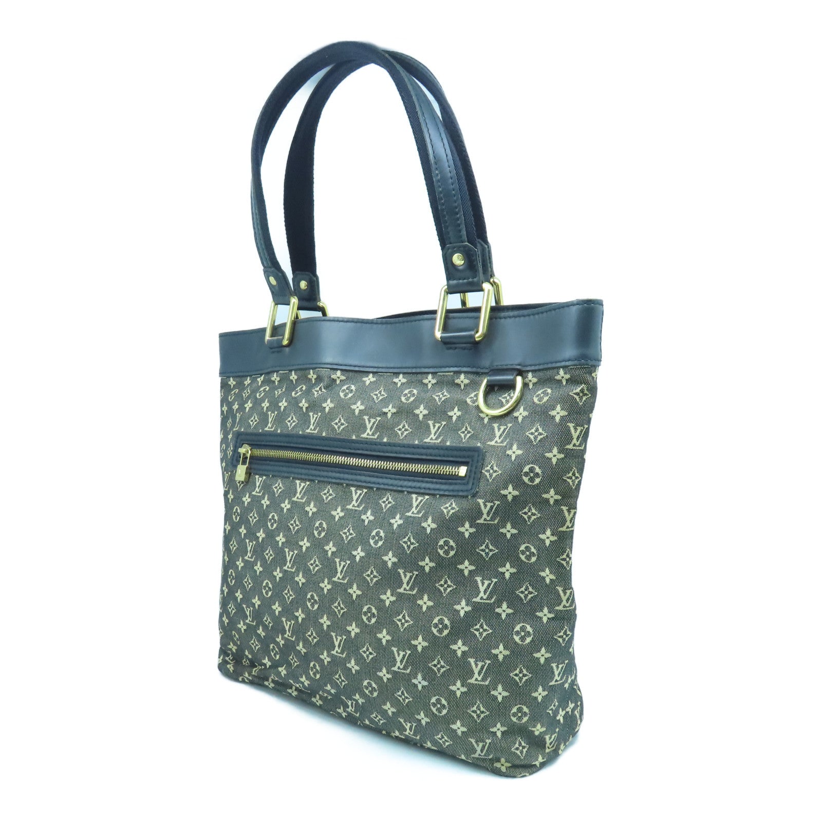 LOUIS VUITTON Monogram Mini Lucille GM金扣手挽袋黑色
