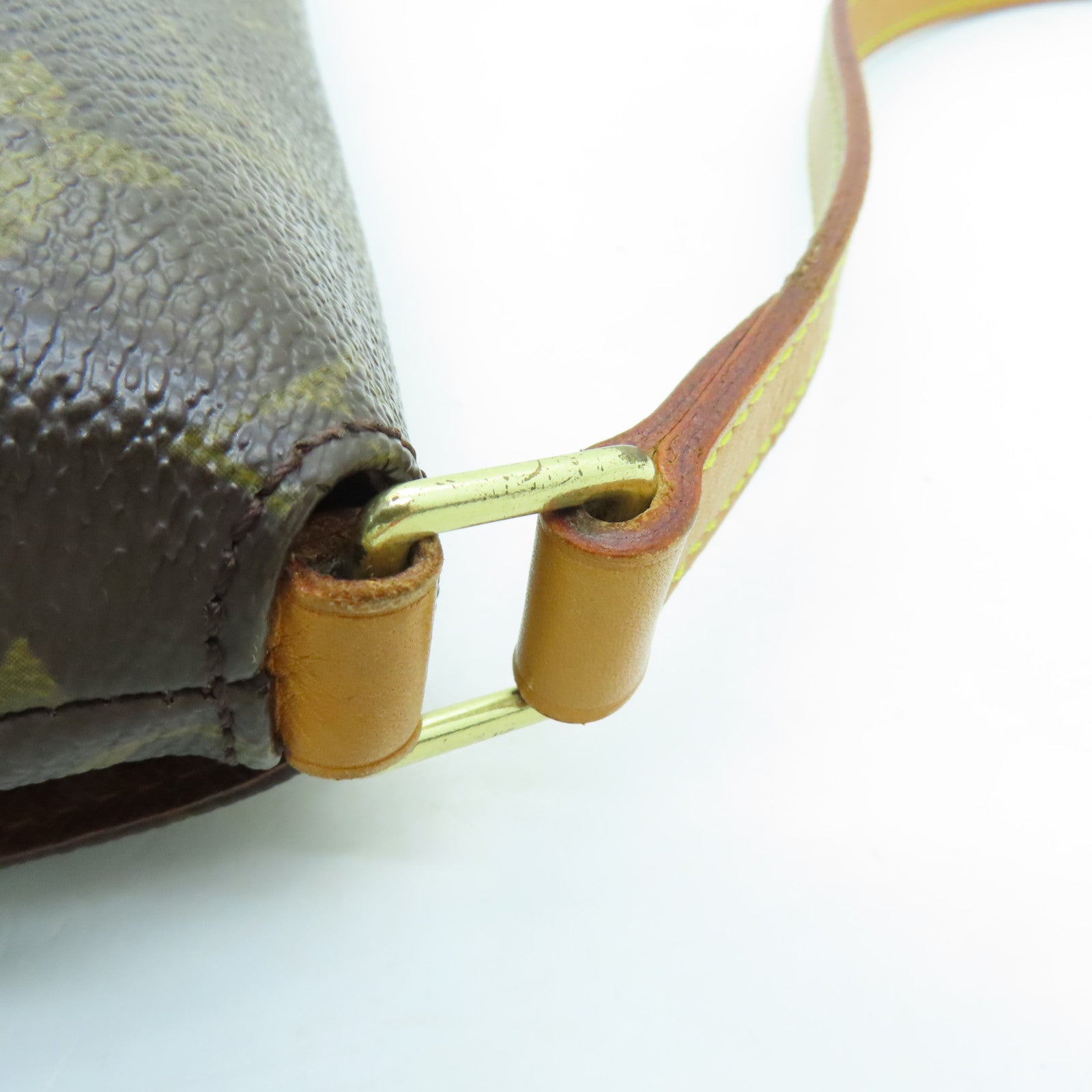 LOUIS VUITTON Monogram Musette Tango Gold Buckle Shoulder Bag Brown
