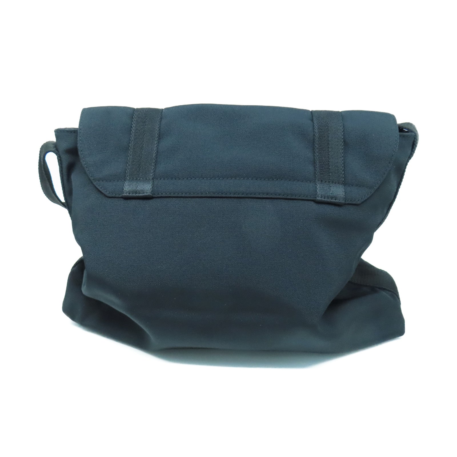 GUCCI Nylon Shoulder Bag Silver Buckle Shoulder Bag Black