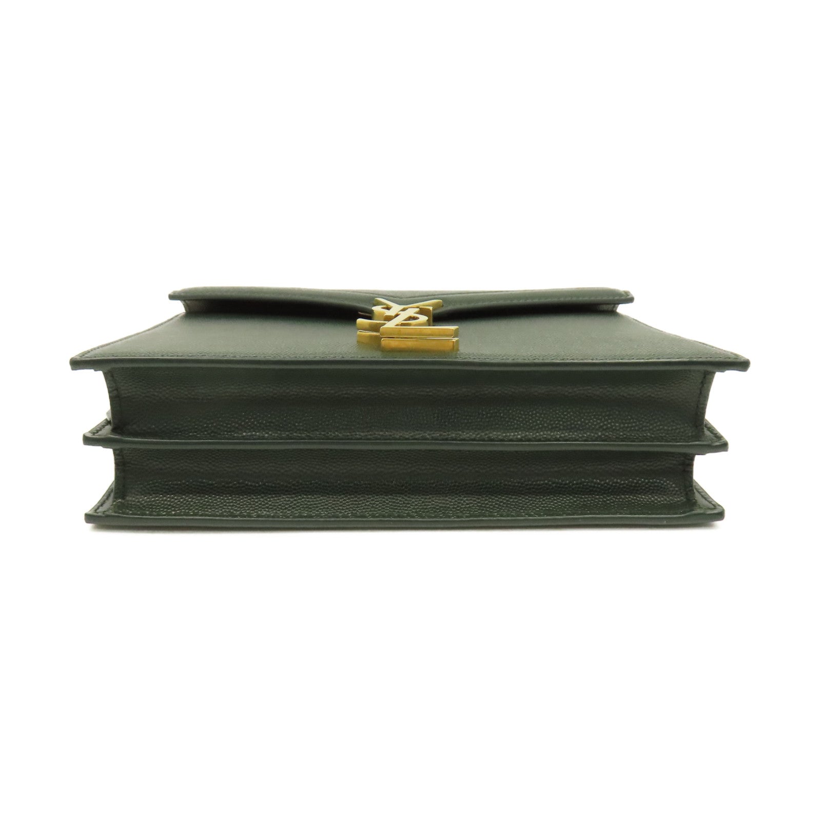 YVES SAINT LAURENT 牛皮皮革Shoulder Bag肩背袋軍綠色