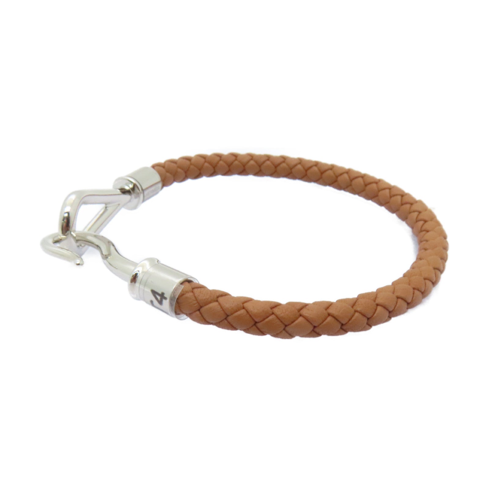 HERMES Swift皮革Jumbo H Bracelet銀扣手鐲啡色