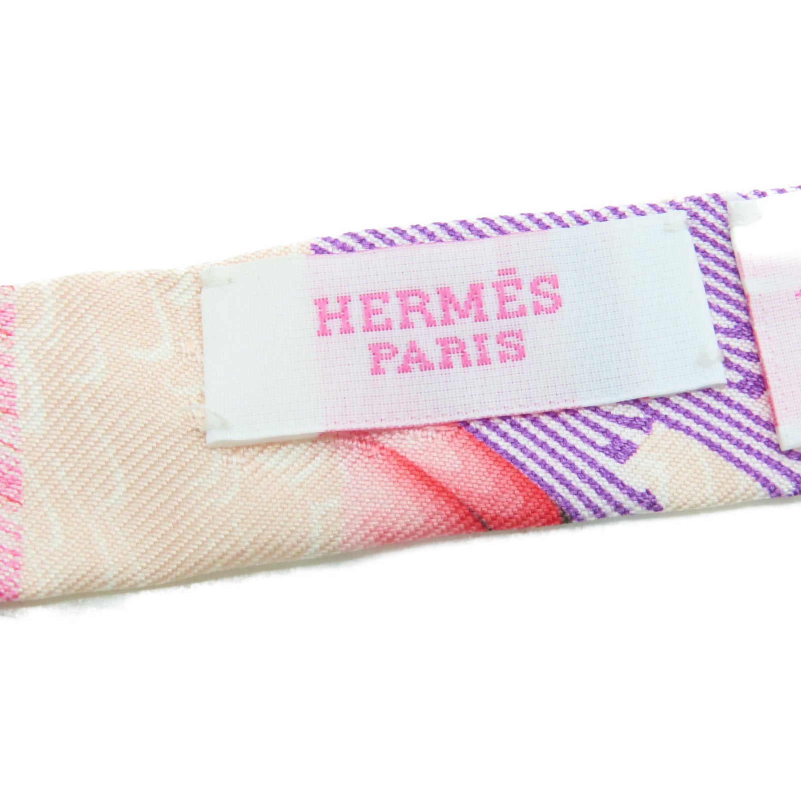HERMES 丝质Small Twilly丝巾粉红色