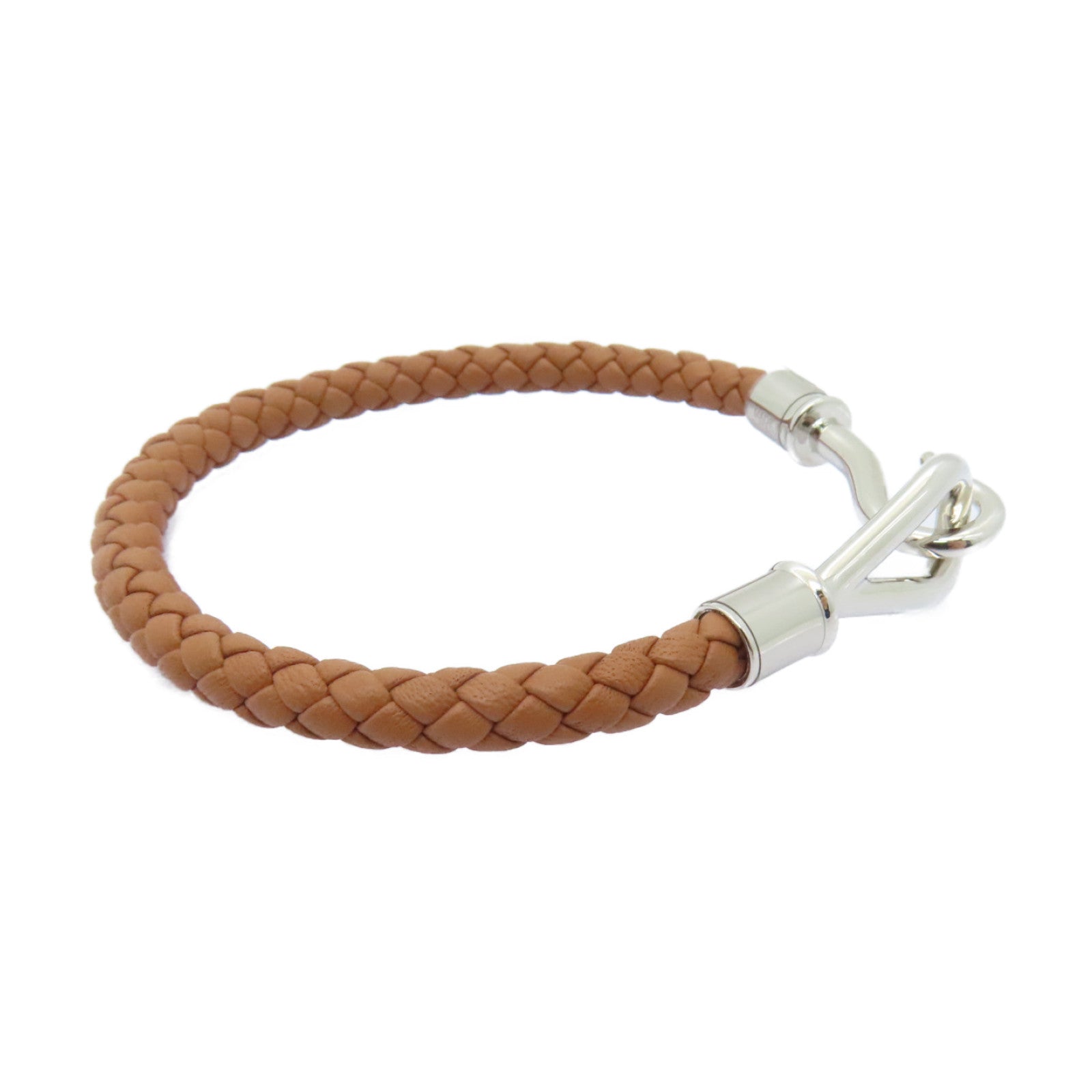 HERMES Swift皮革Jumbo H Bracelet銀扣手鐲啡色