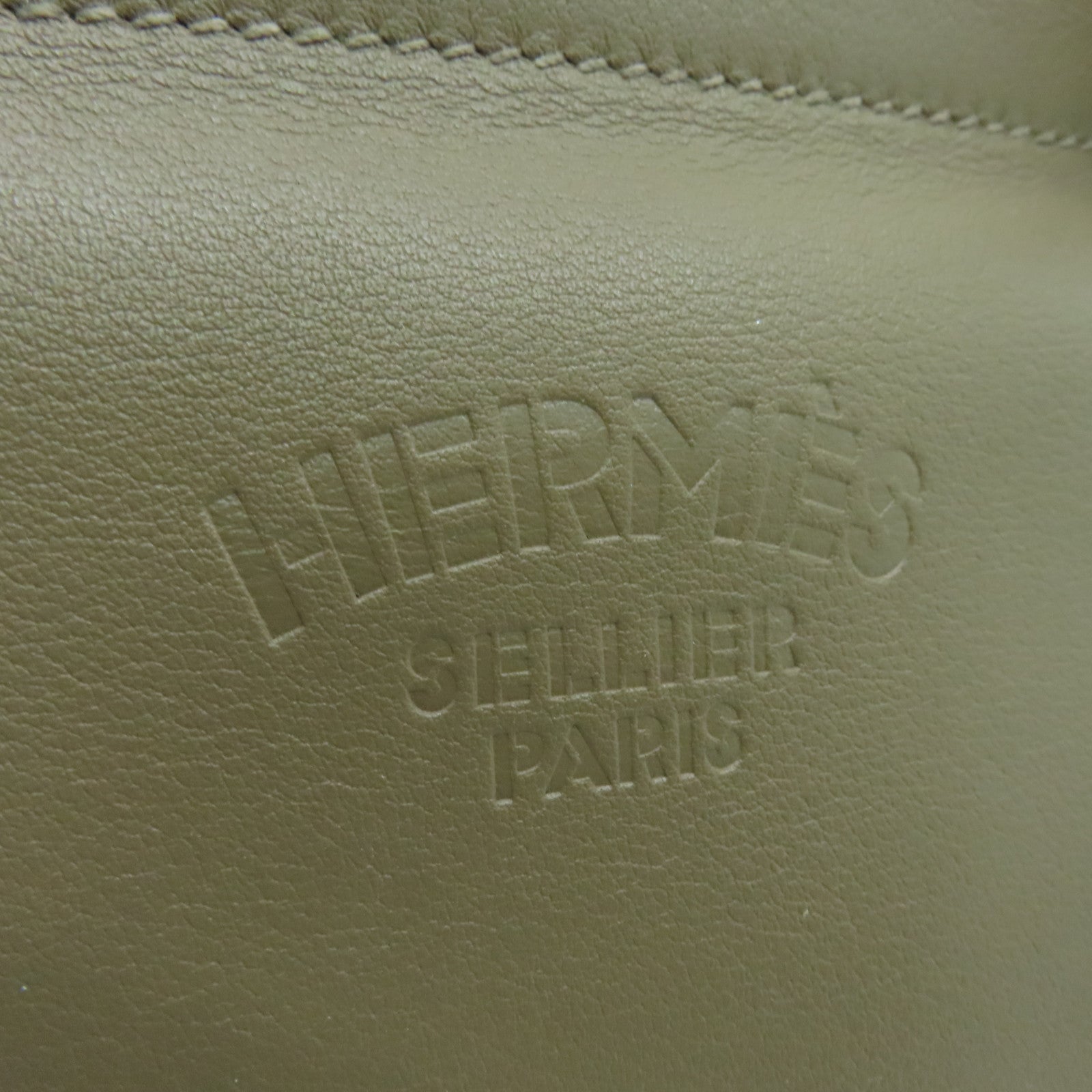 HERMES Swift皮革Aline银扣肩背袋Etoupe米色