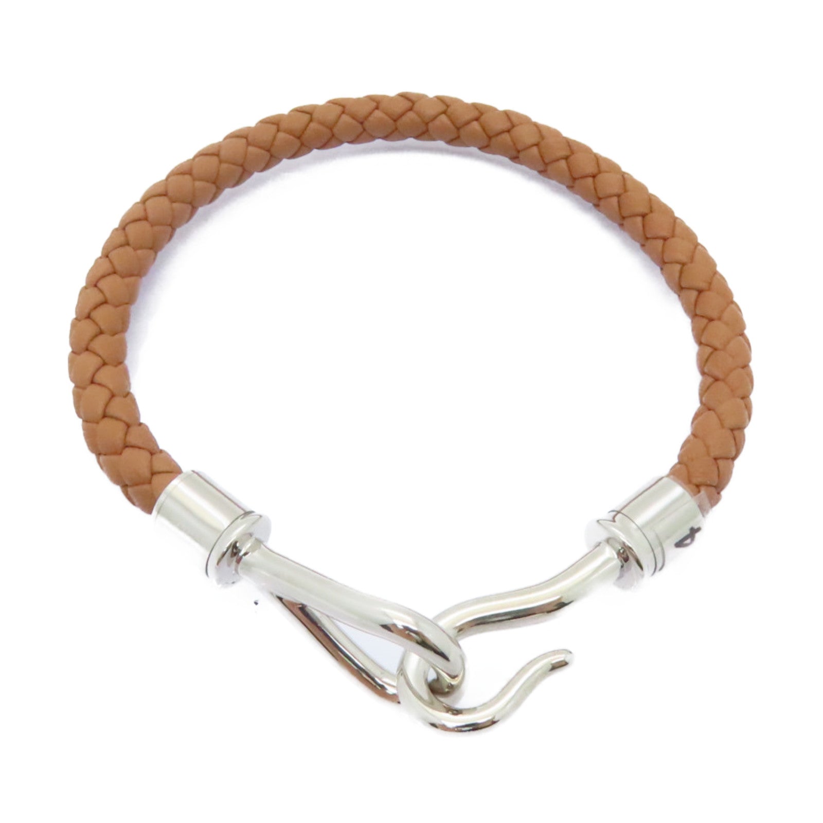 HERMES Swift皮革Jumbo H Bracelet銀扣手鐲啡色