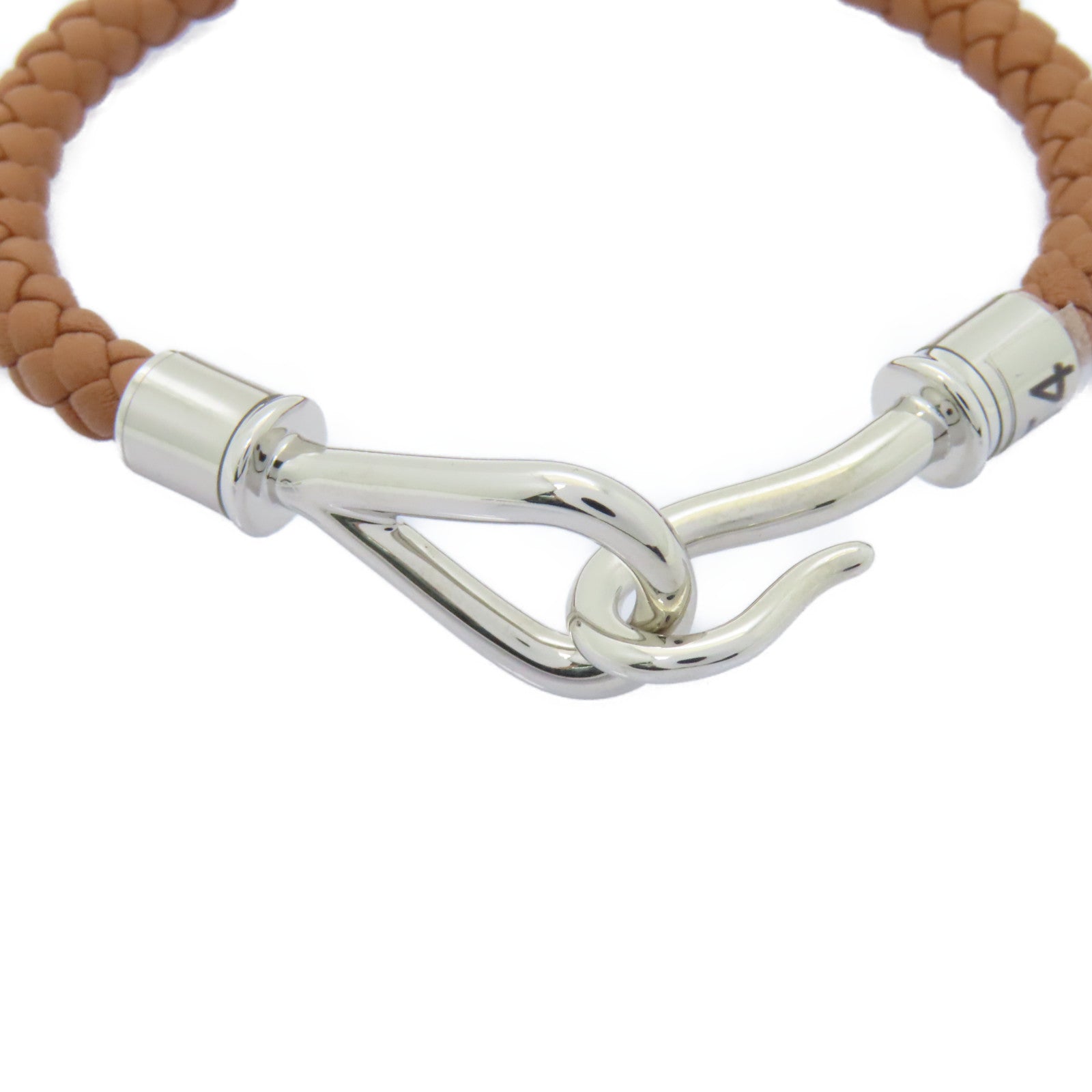 HERMES Swift皮革Jumbo H Bracelet銀扣手鐲啡色